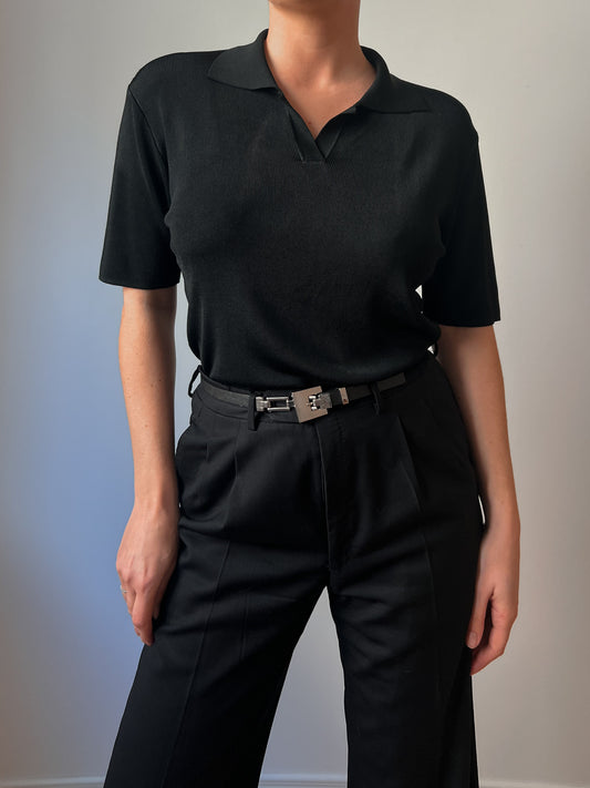 Pure viscose black polo