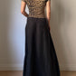 Pure silk black long skirt