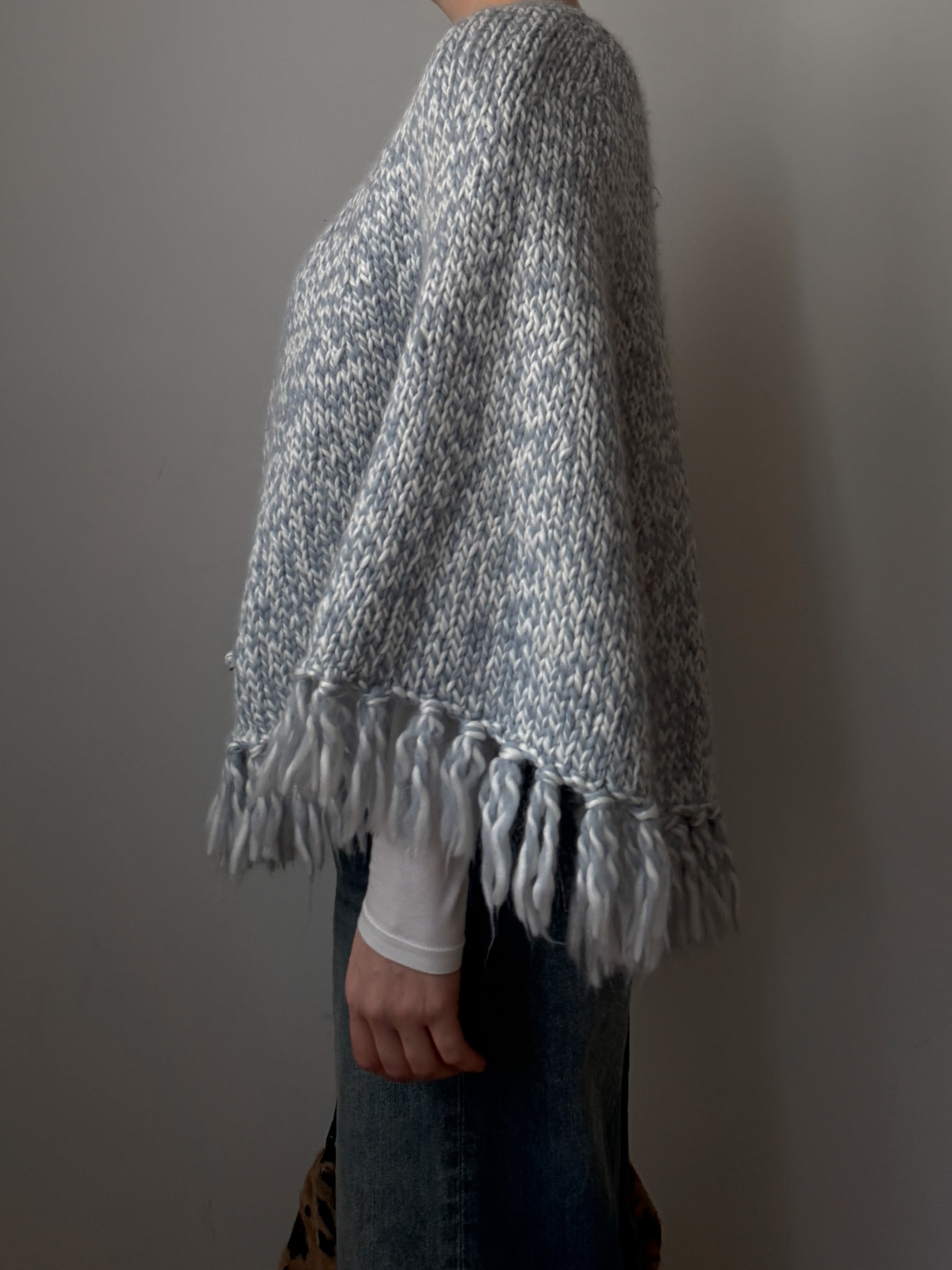 Wool blend melange cloak