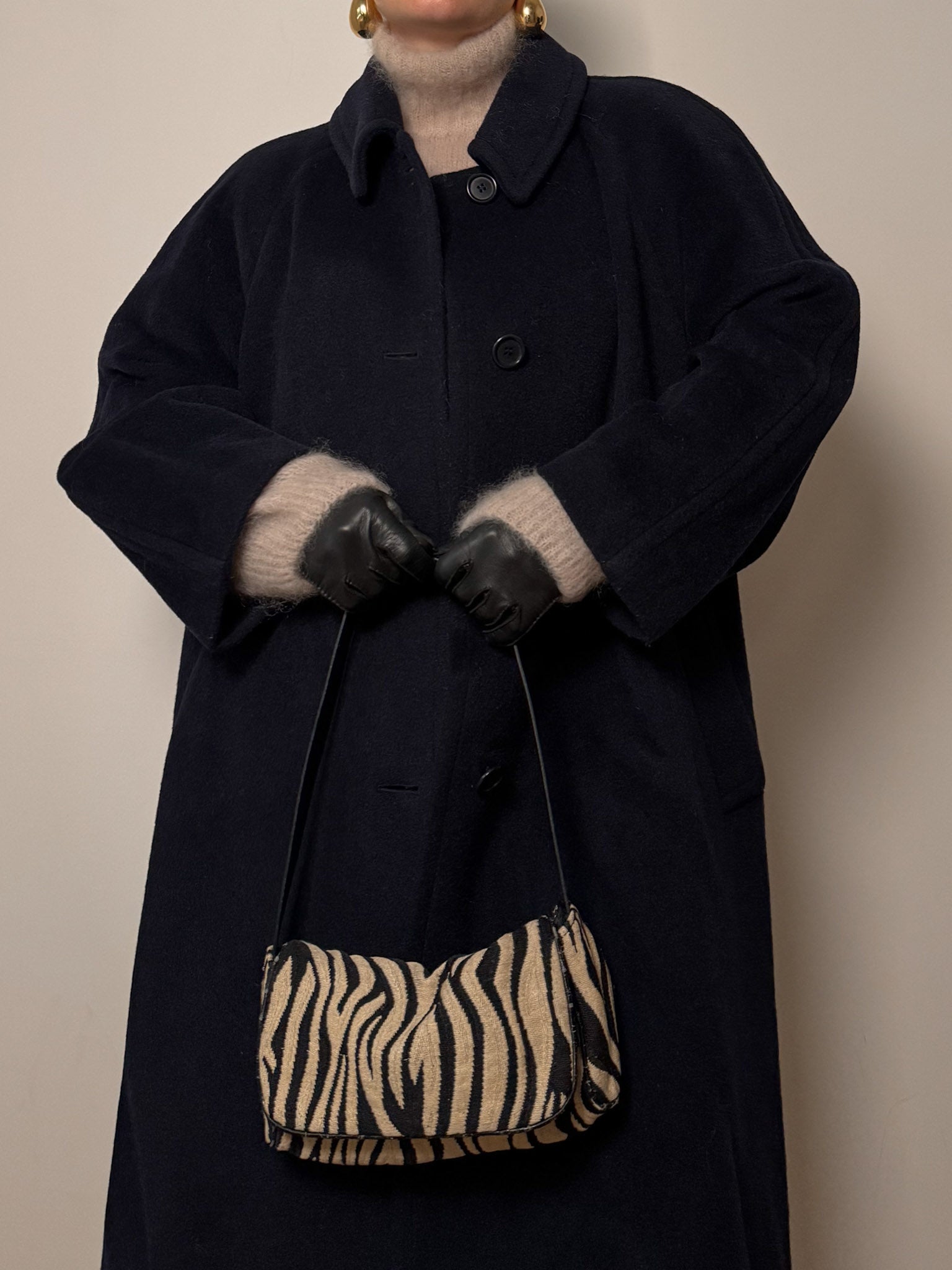 Wool, mohair and alpaca blue coat