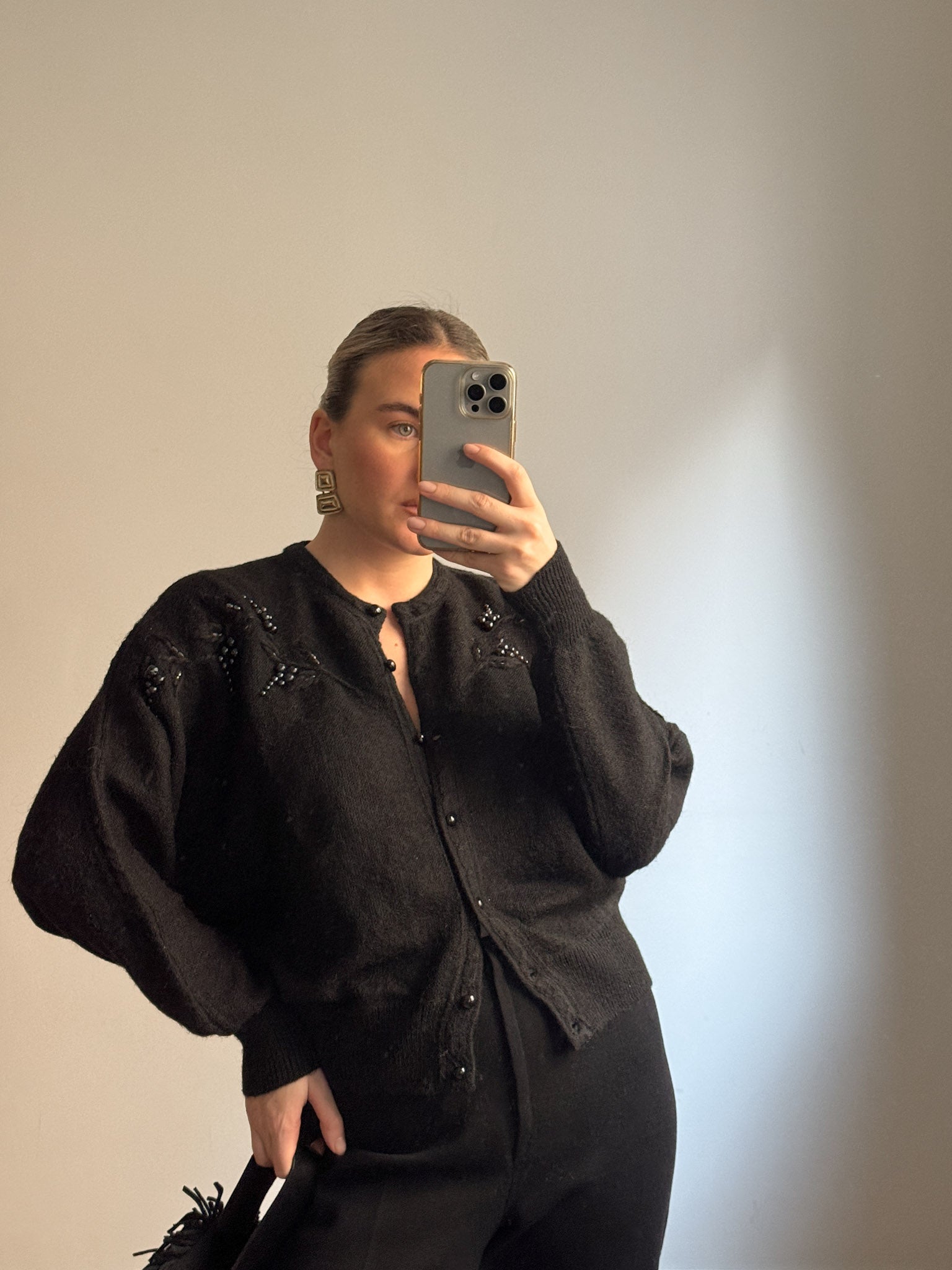 Alpaca black cardigan