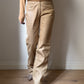 Real leather beige pants