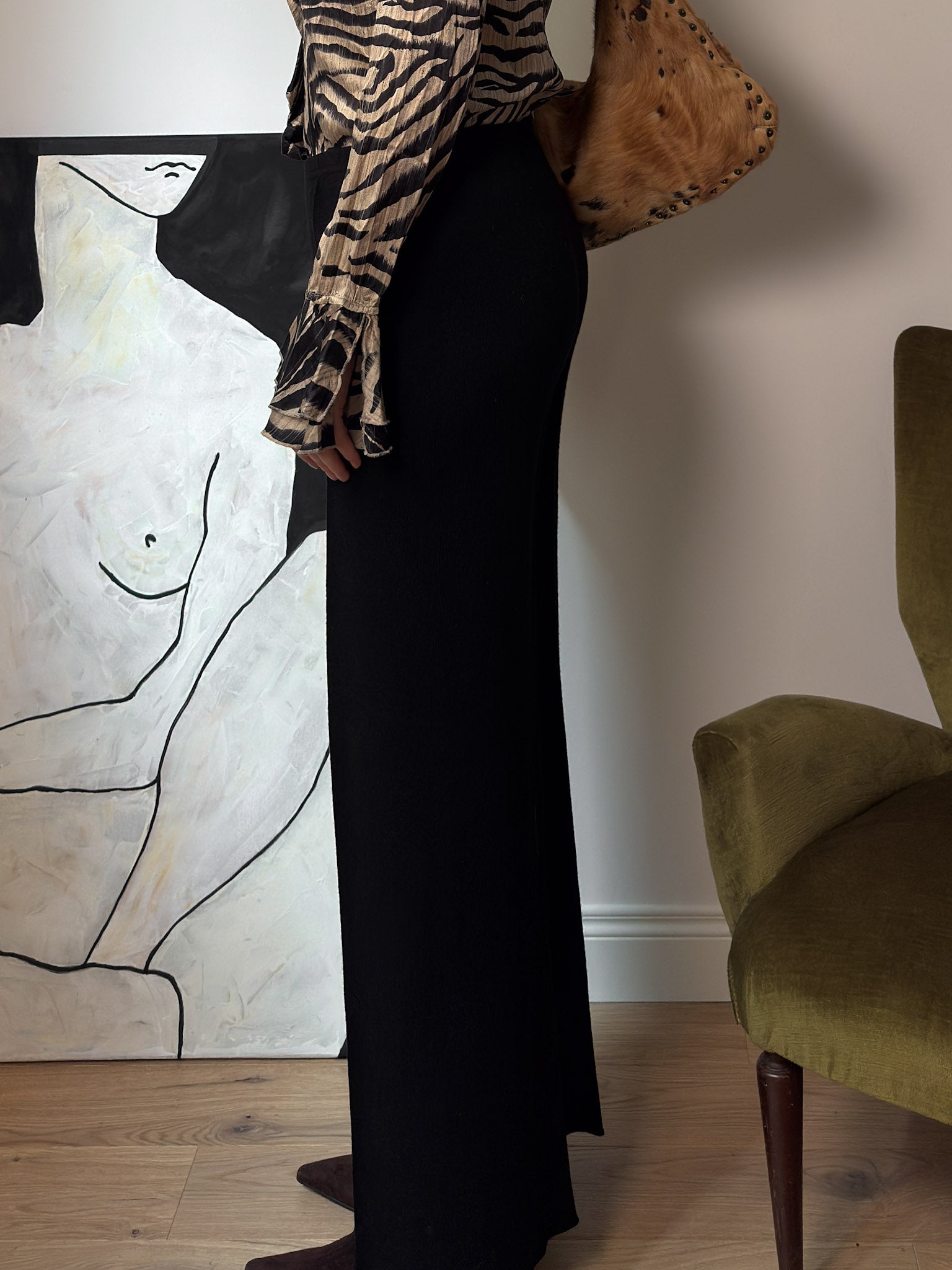 Pure merino wool black pants