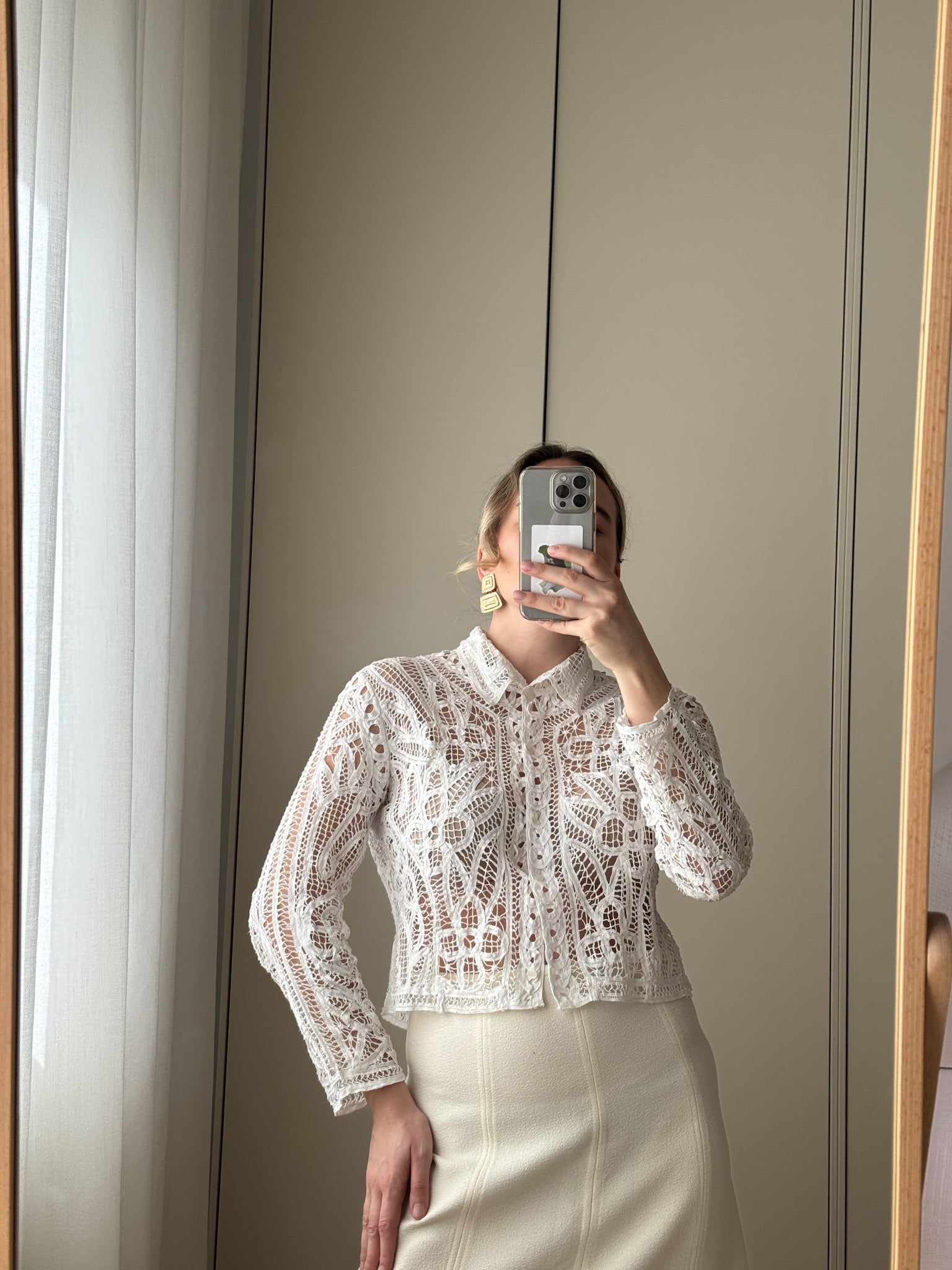 Cotton embroidered shirt