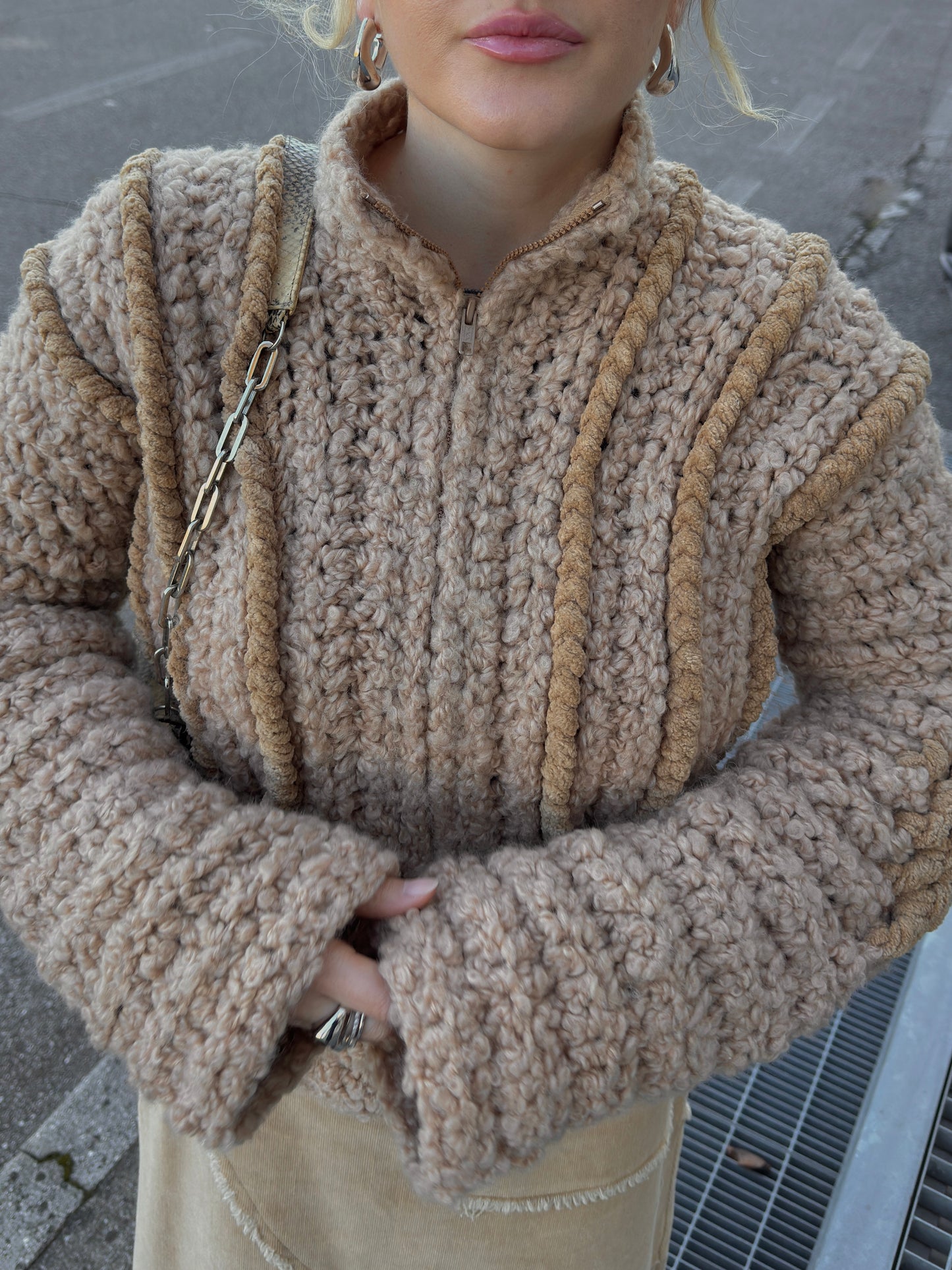 Pure wool camel cardigan
