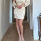 Pure silk ivory mini dress