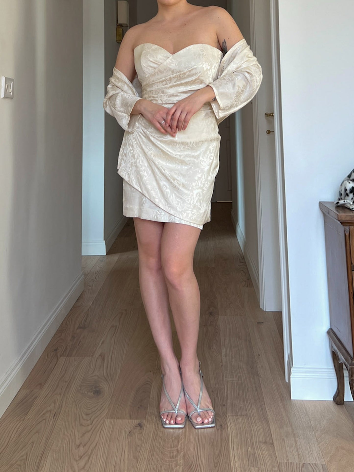 Pure silk ivory mini dress