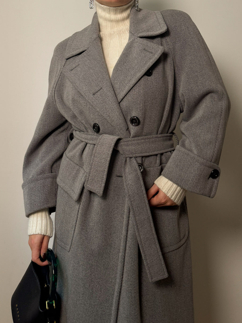 Pure wool twill coat