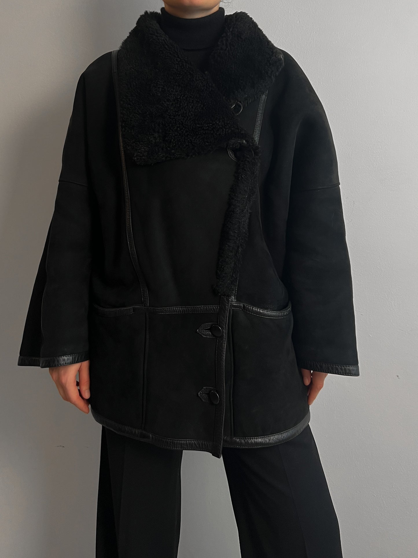 Vintage black Shearling coat