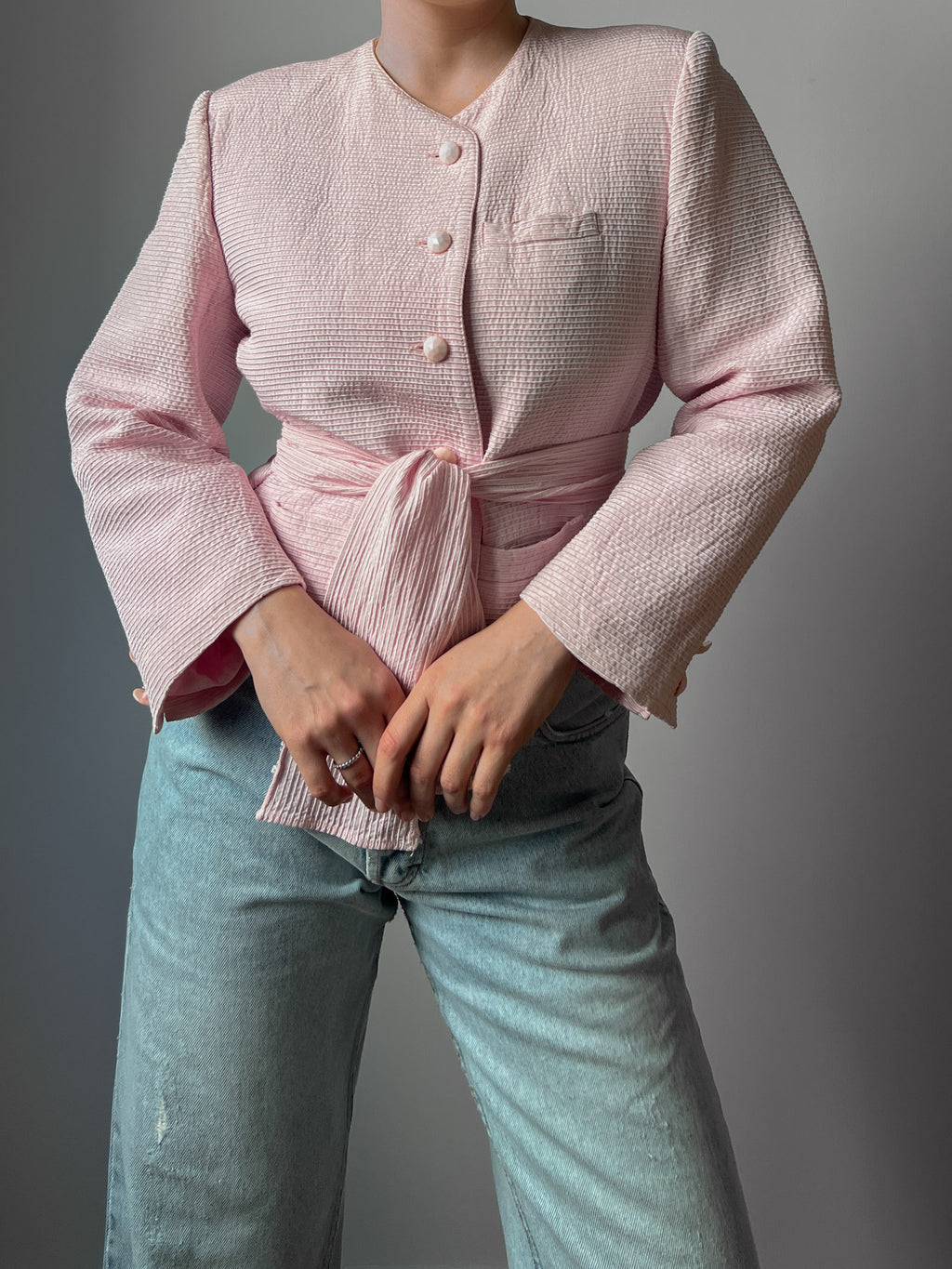 Tailored pink jacket
