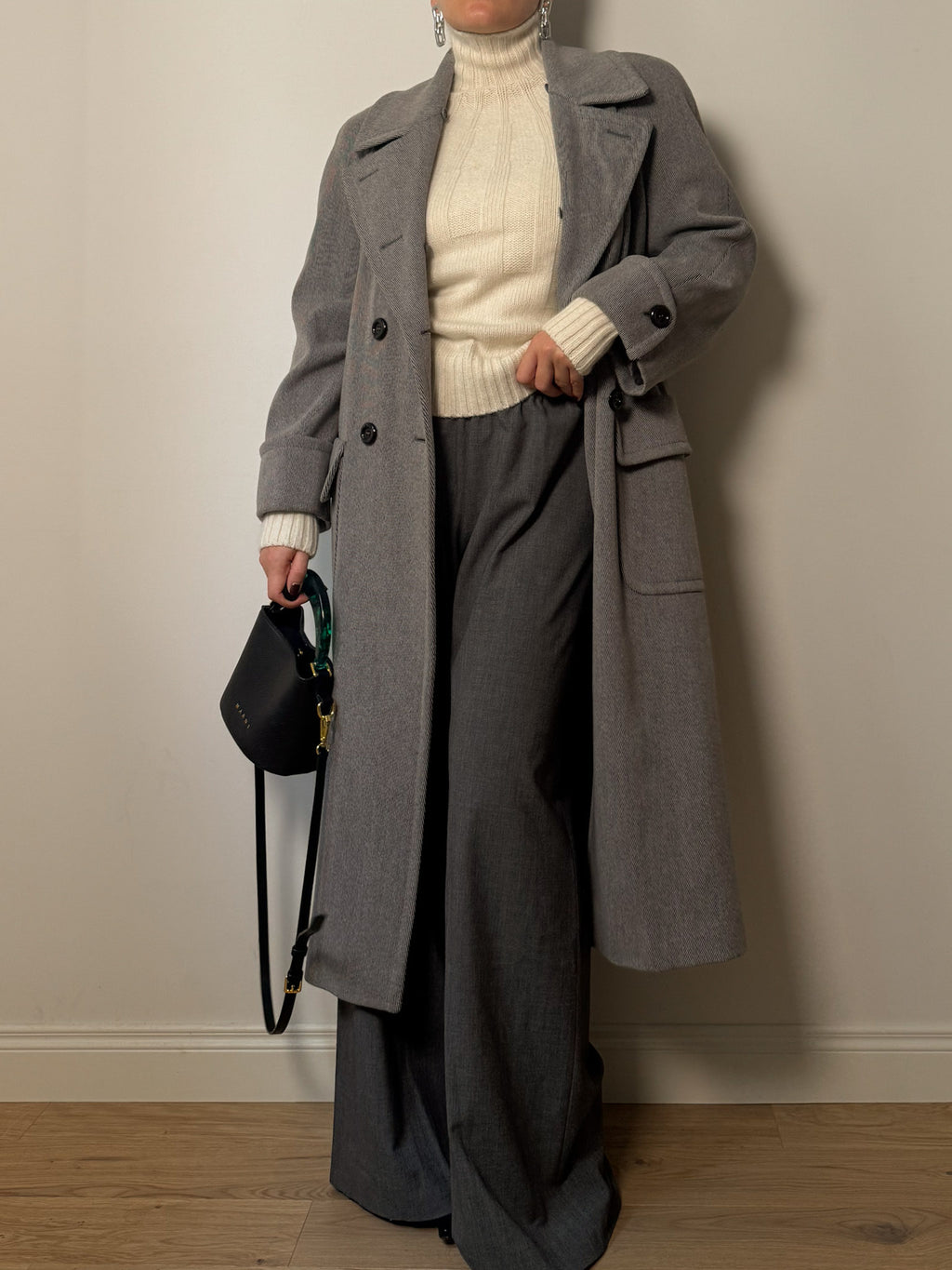 Pure wool twill coat