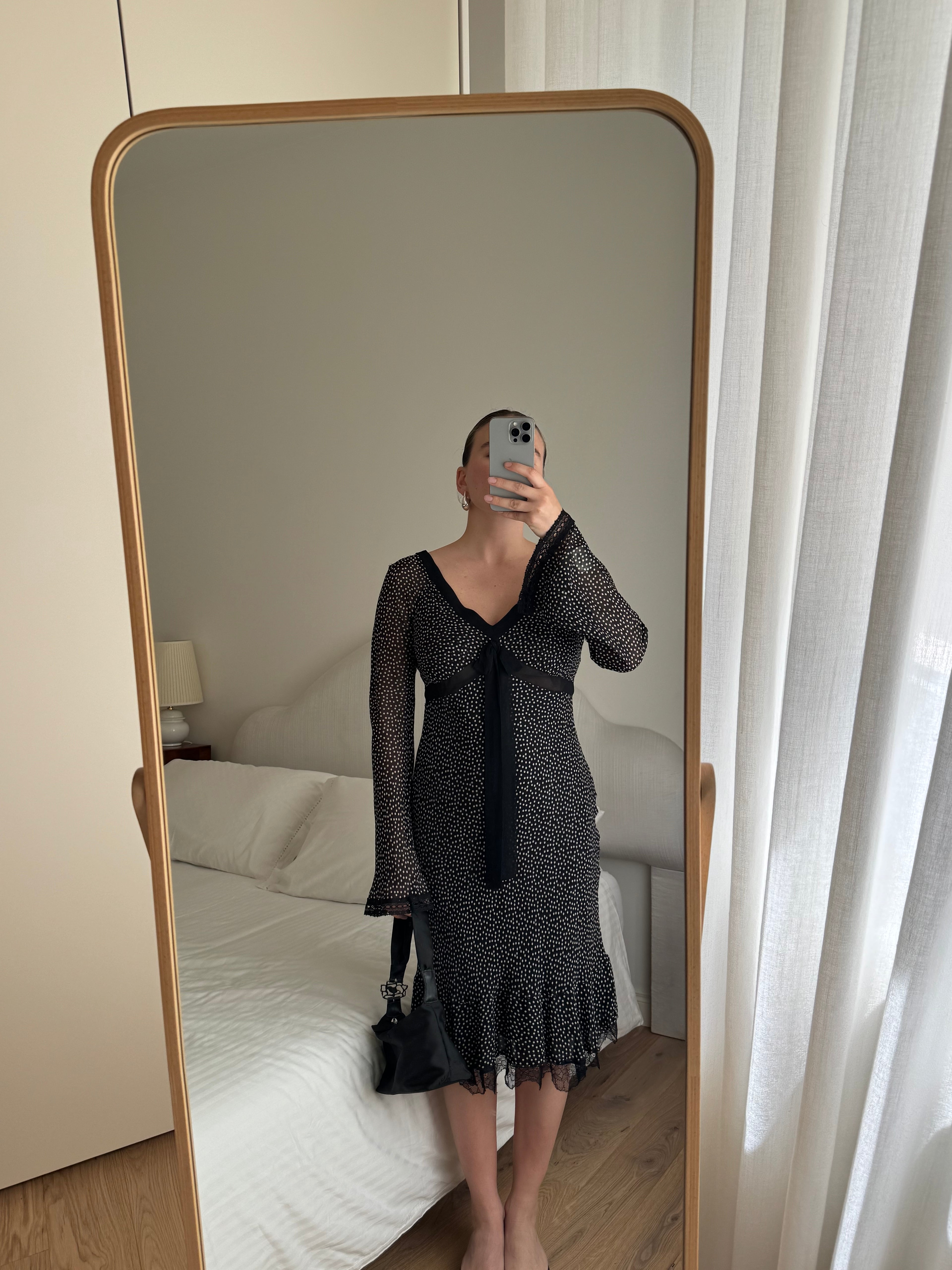 Pure silk pois dress