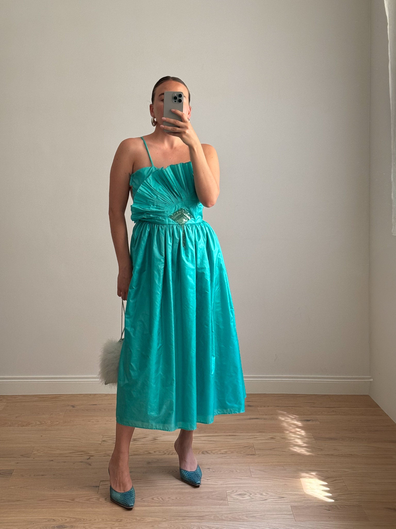 Turquoise shell dress