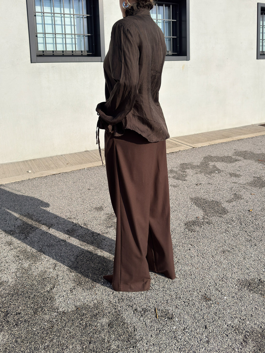 Pure silk chocolate blouse