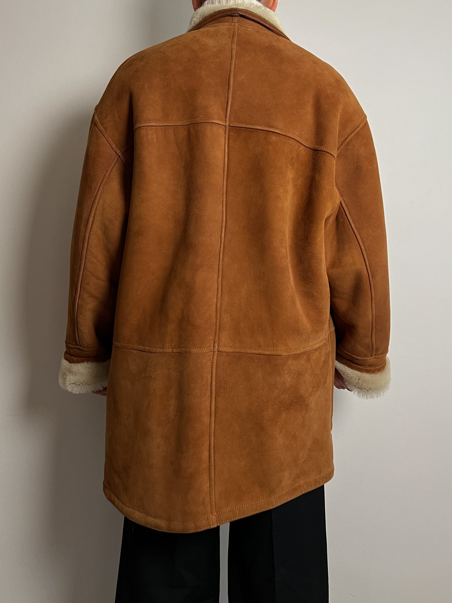 Vintage caramel shearling coat