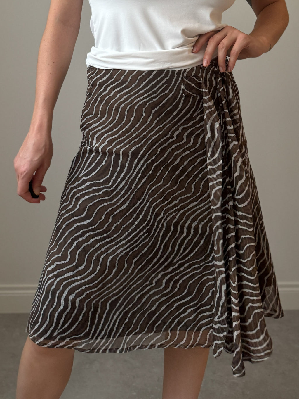Pure silk animalier skirt
