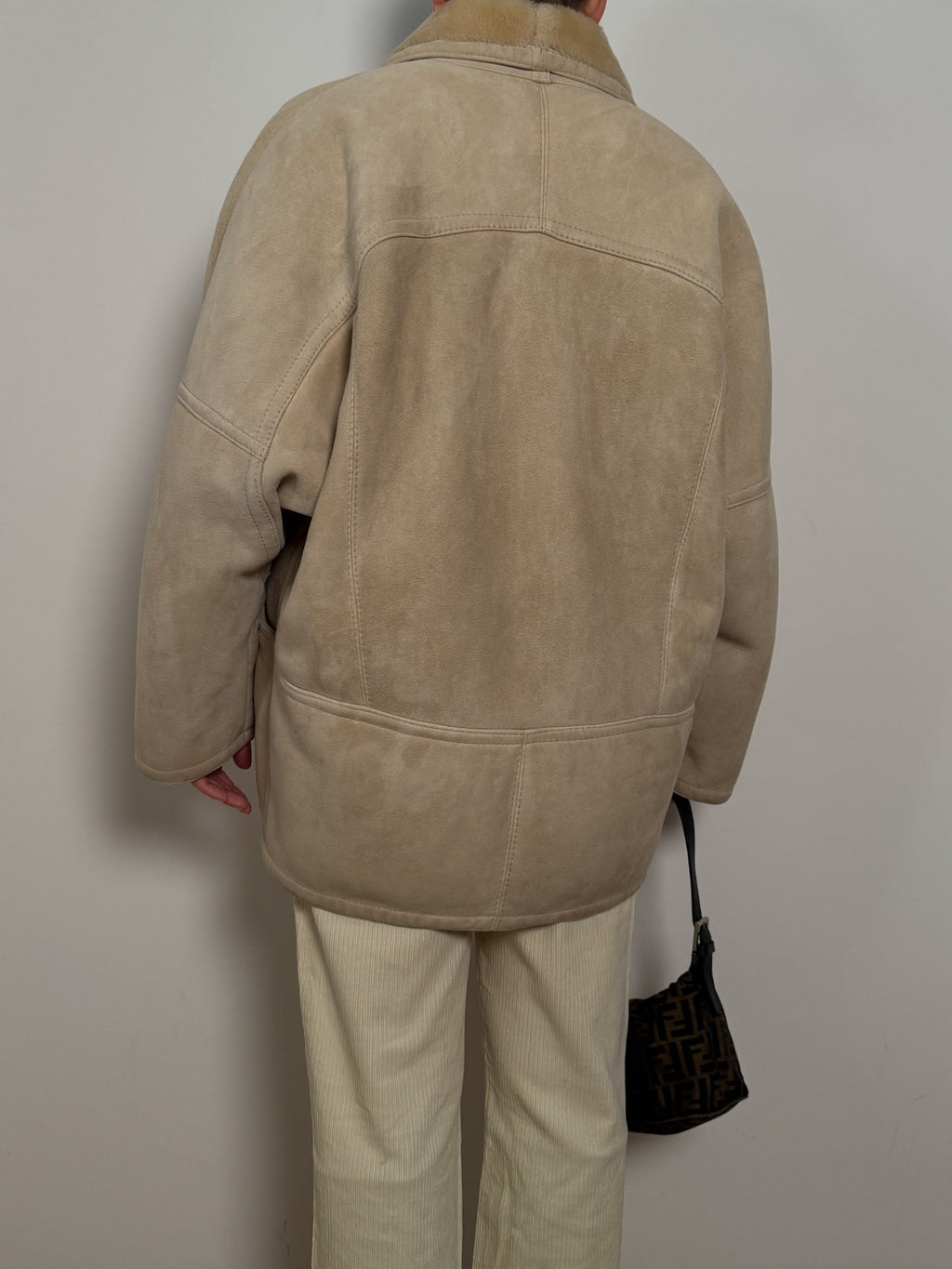 Real shearling cream jacket