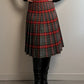 Pure wool pleated tartan skirt