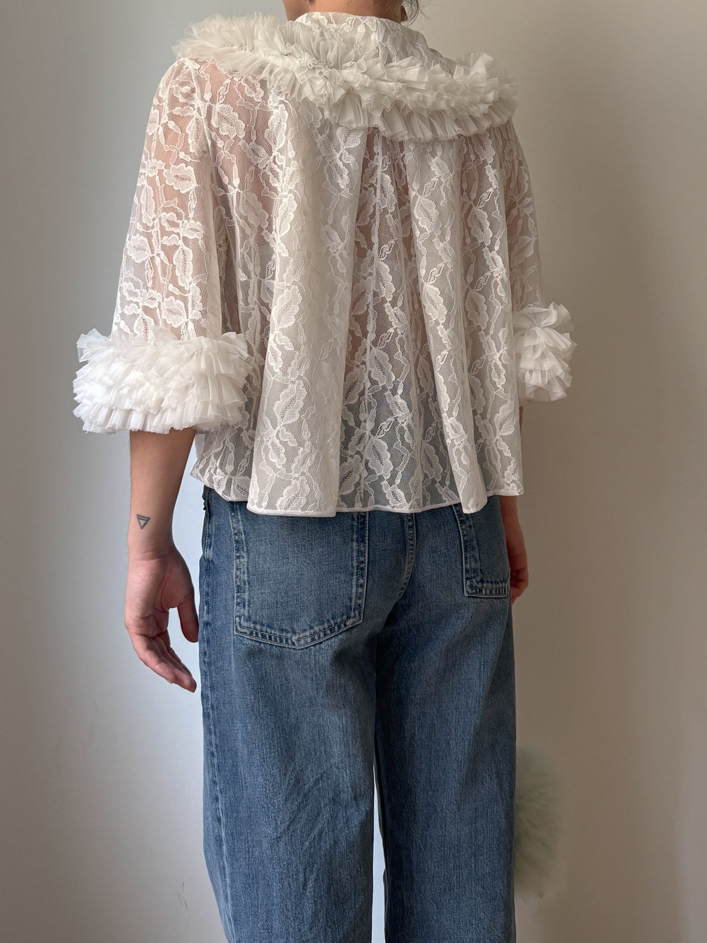 Embroidered white baby-doll