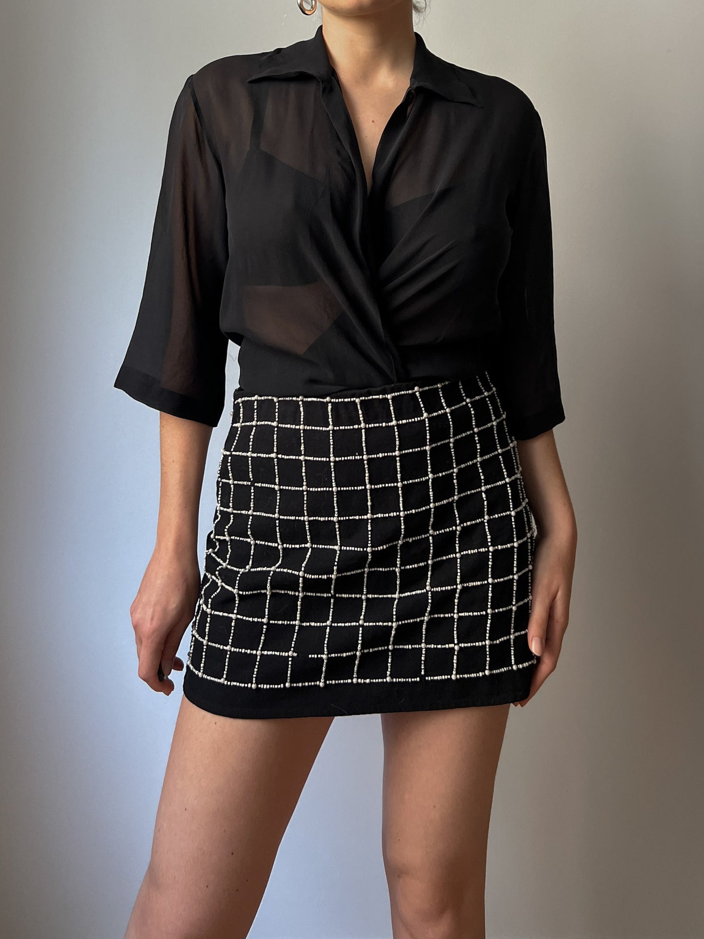 Pure silk black blouse