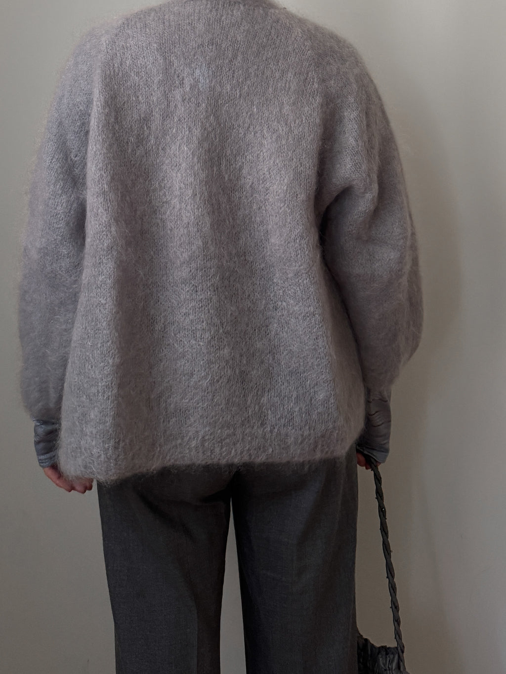 Kid mohair grey cardigan