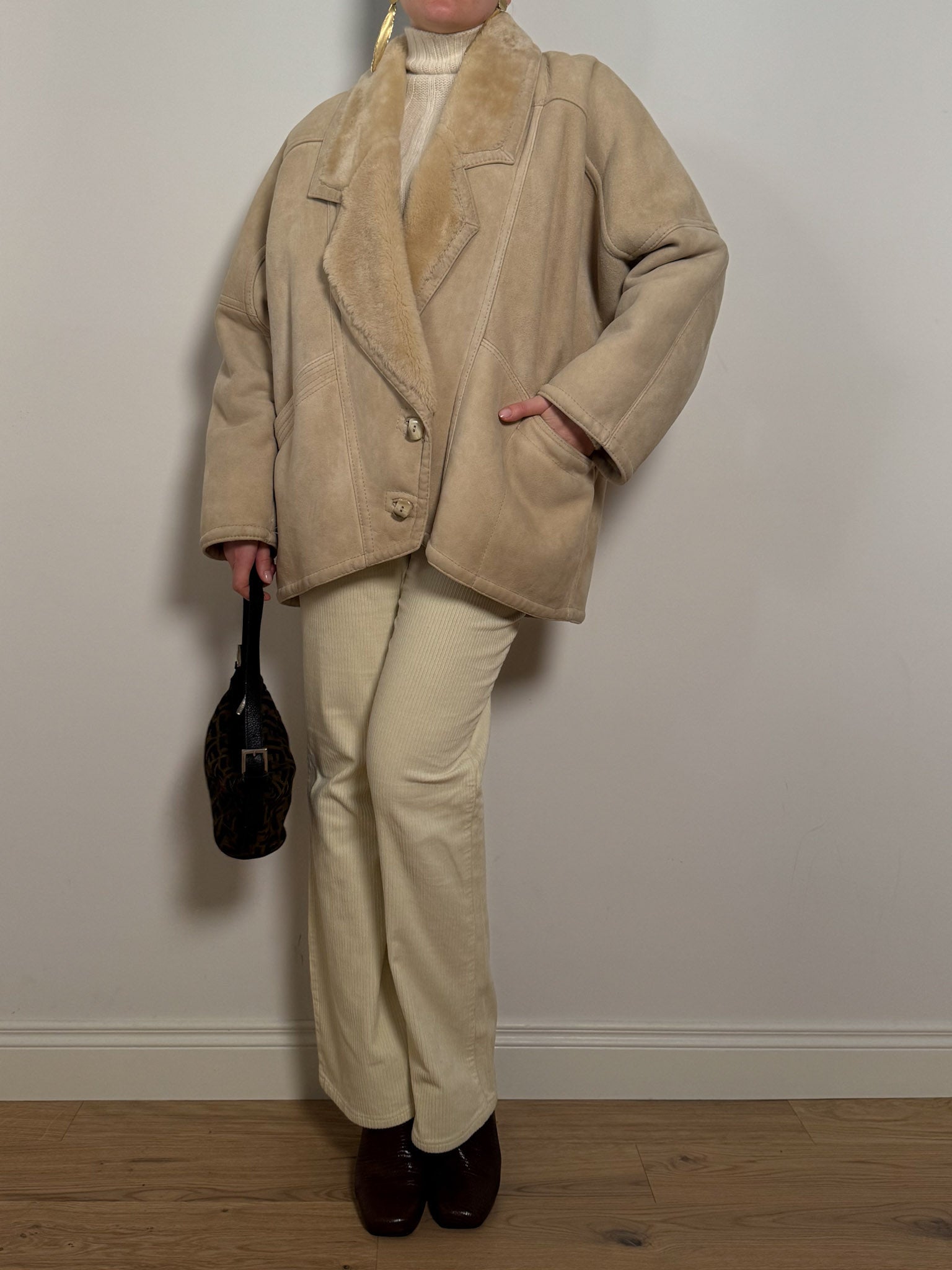 Real shearling cream jacket