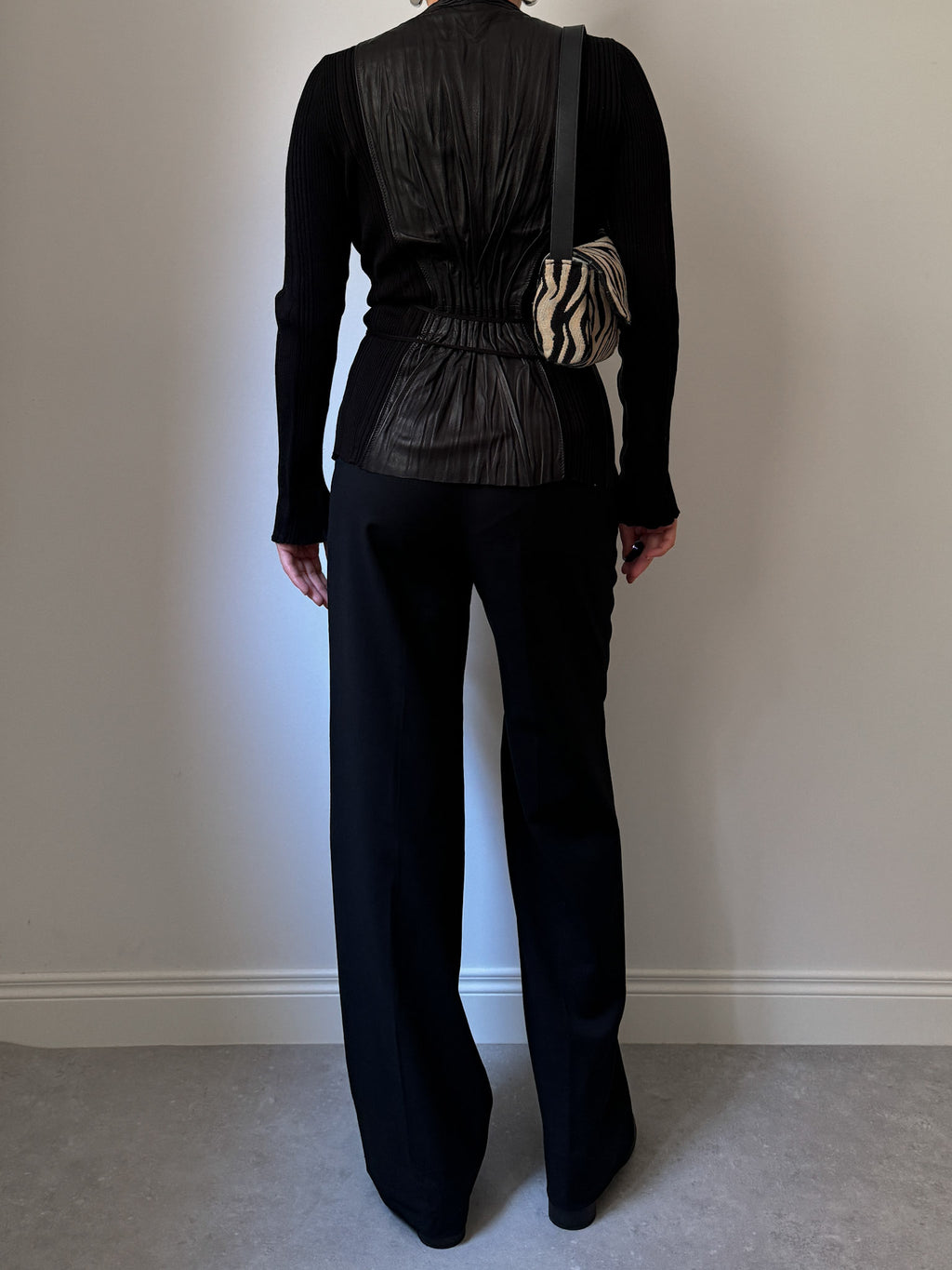 Roberto Cavalli leather and cotton top