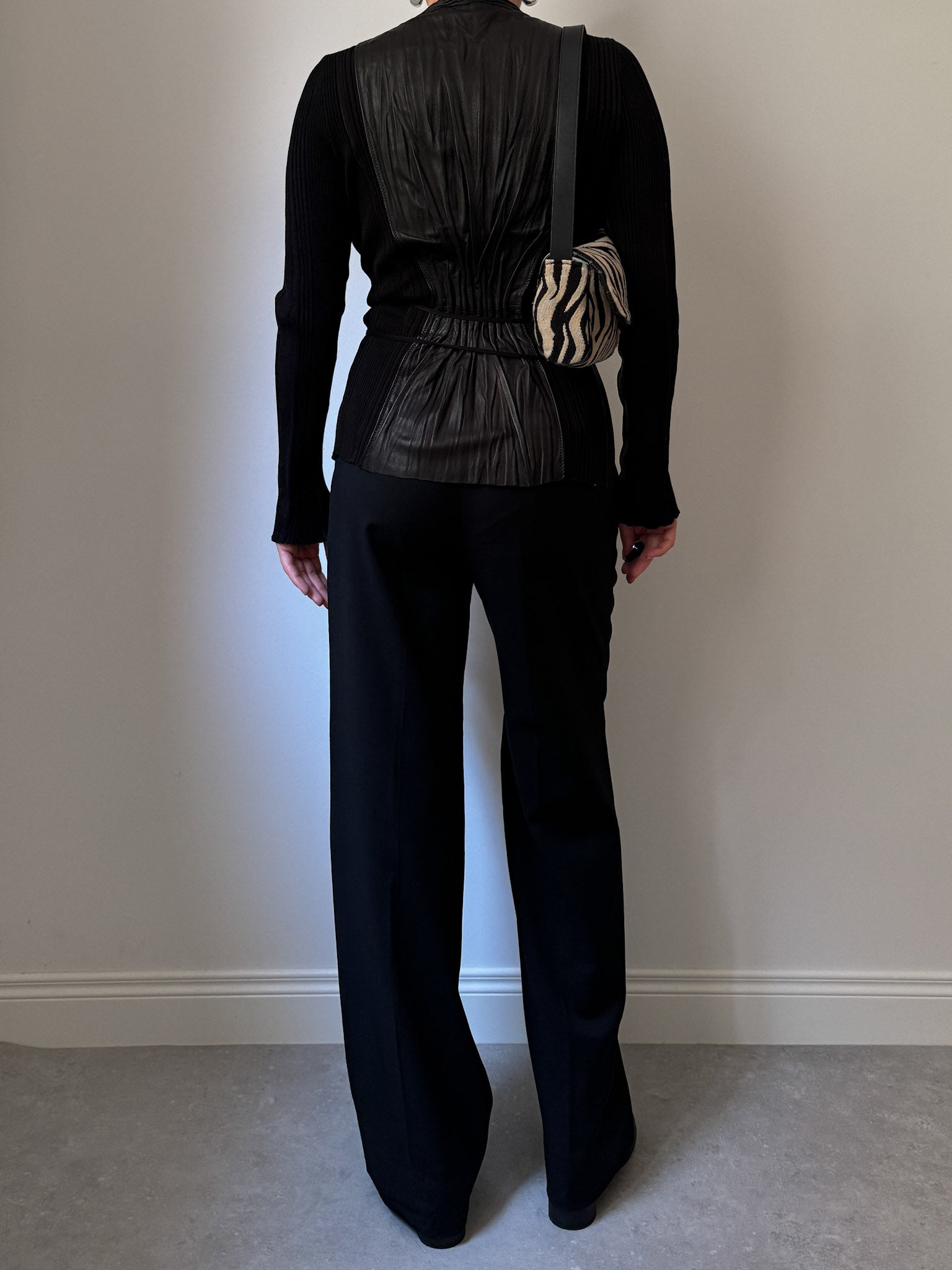 Roberto Cavalli leather and cotton top