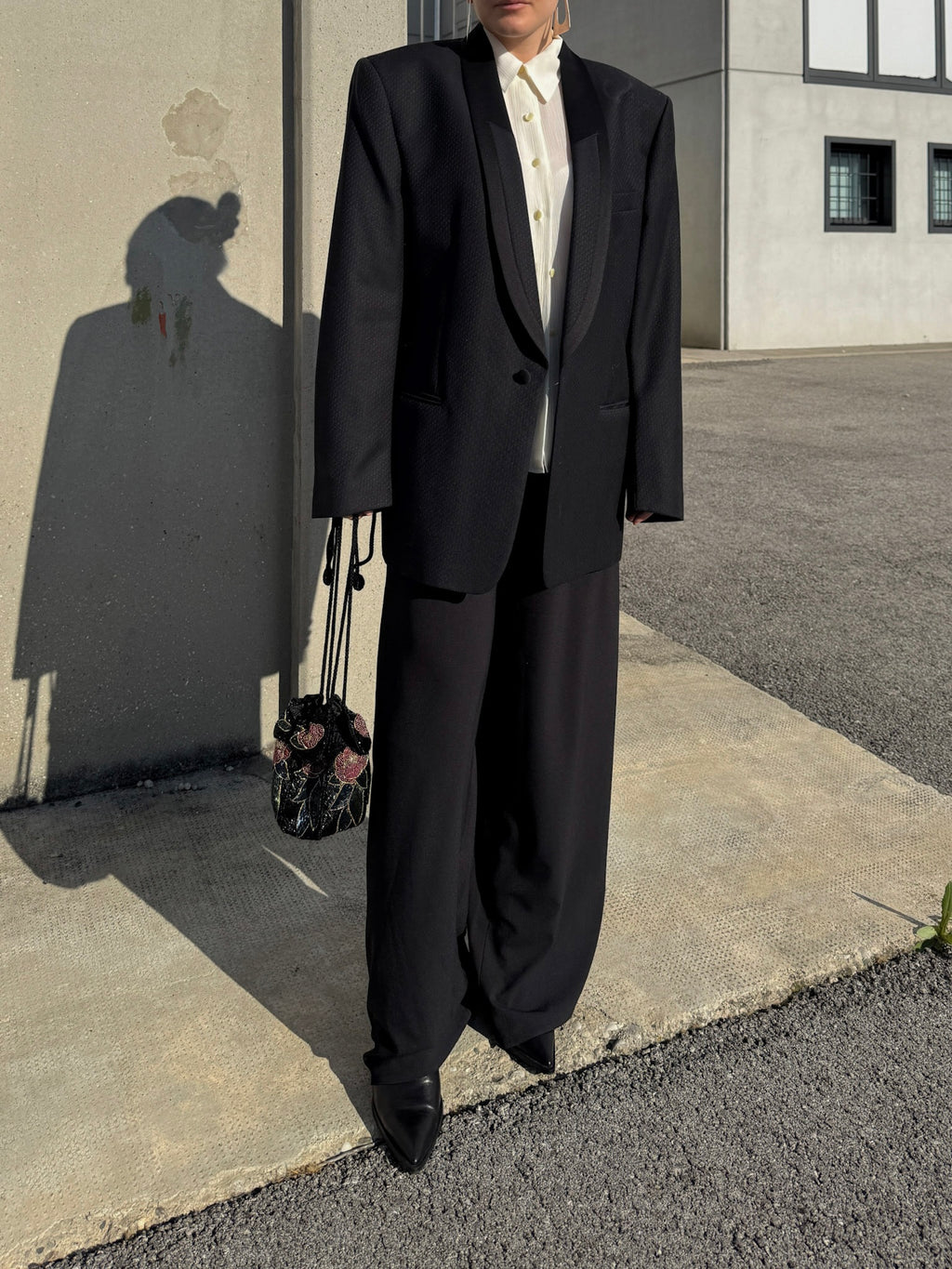 Lebole wool and satin blazer