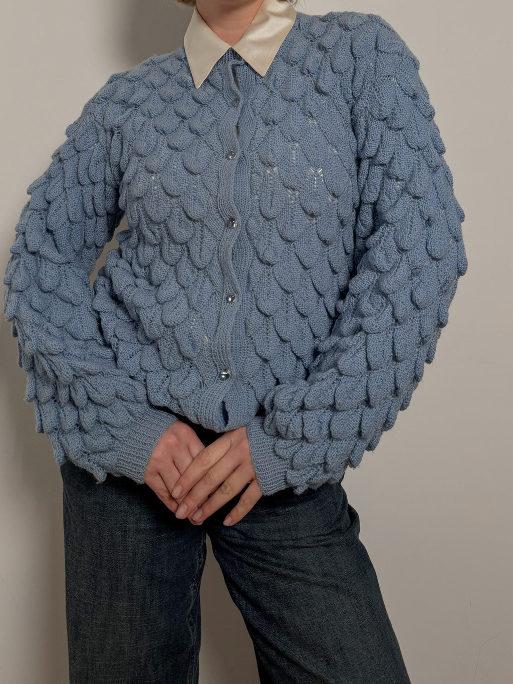 Pure wool sky cardigan