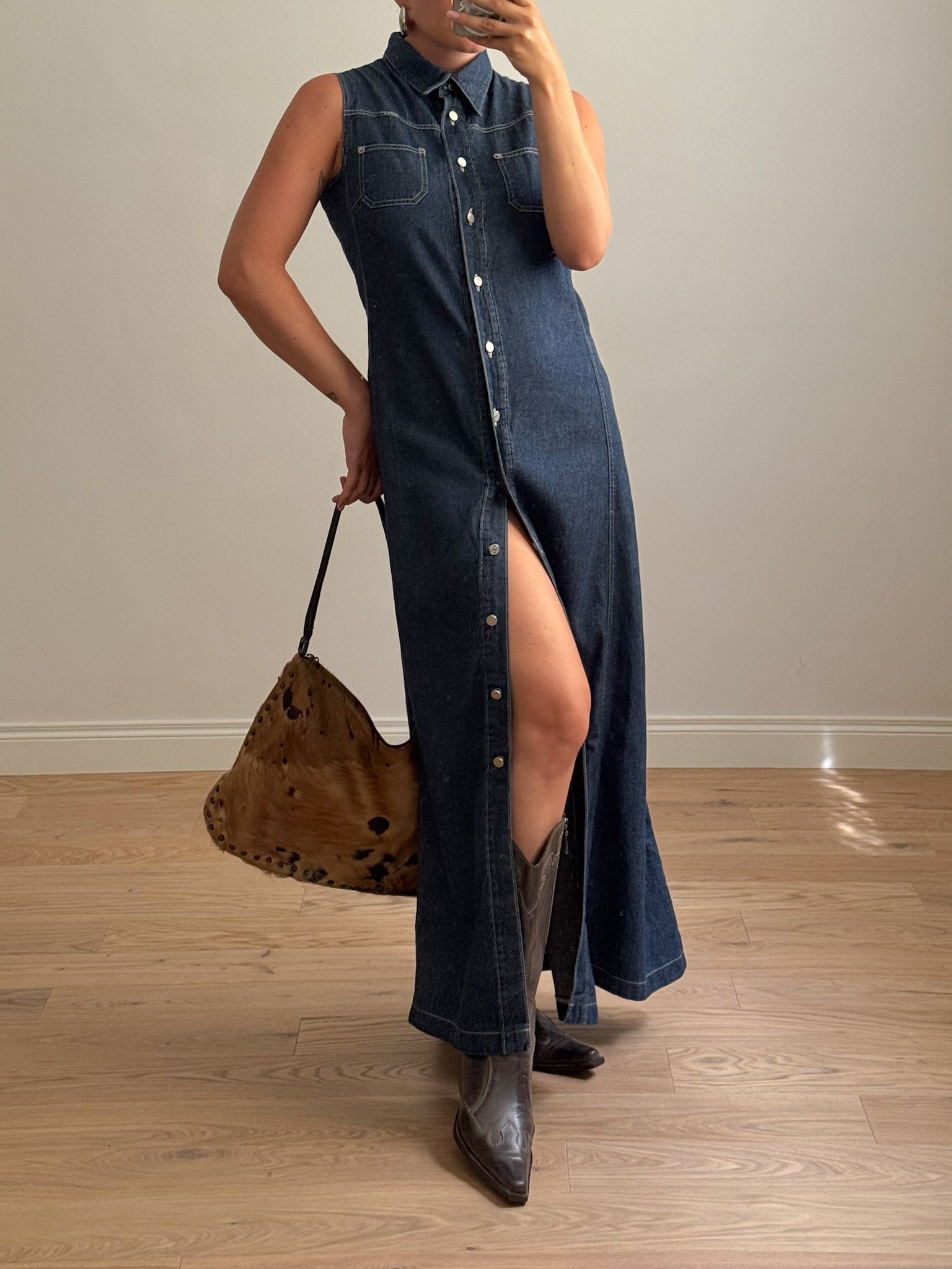 Rifle denim long dress