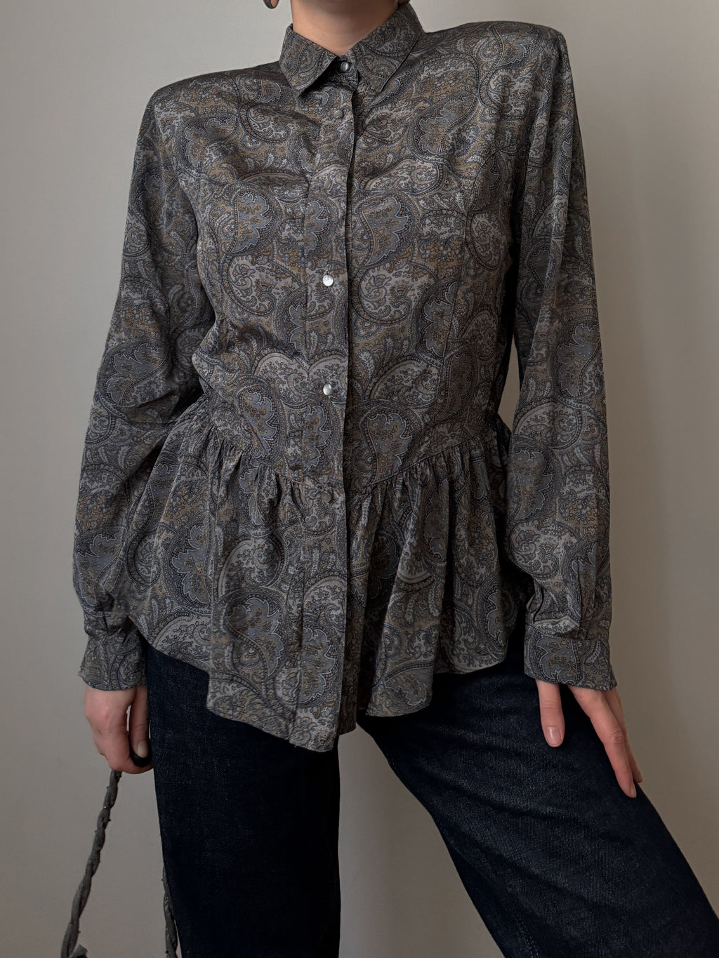 Pure viscose grey blouse
