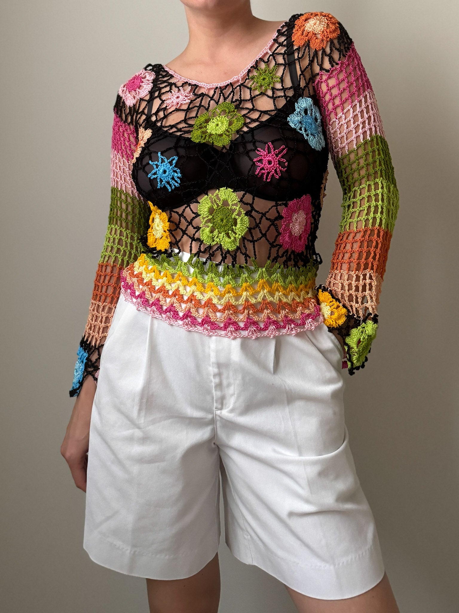 Crochet floral top