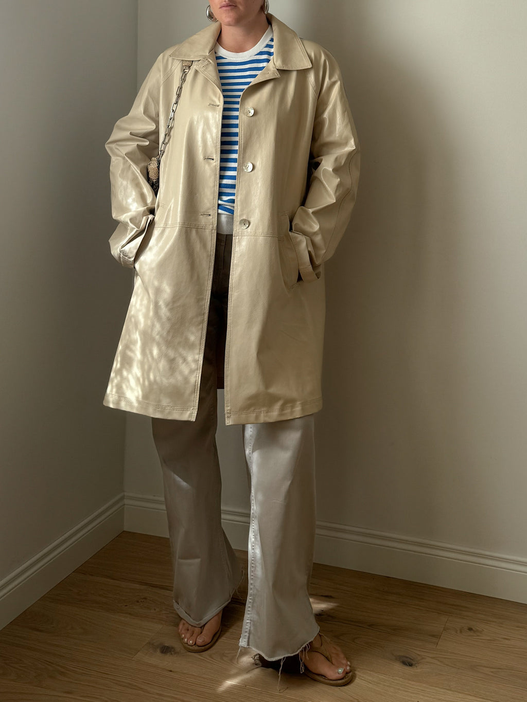 Cream raincoat