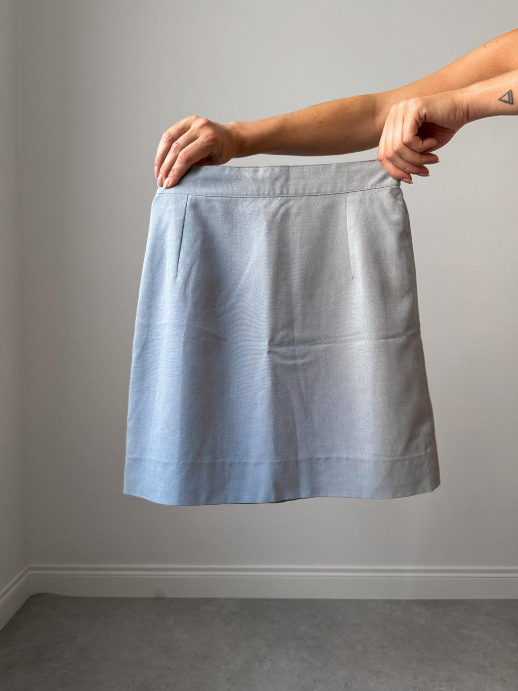 Cotton cerulean mini skirt