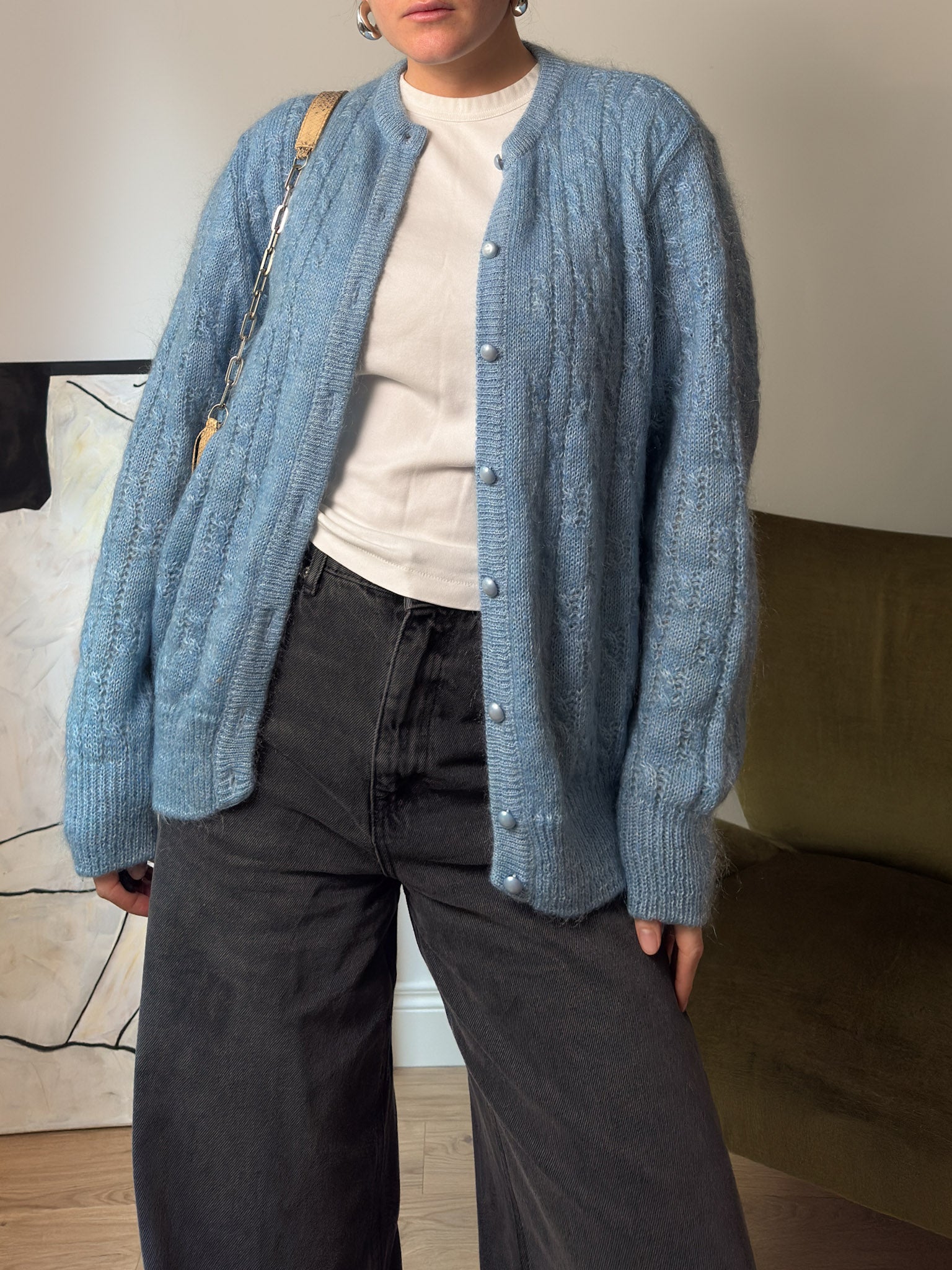 Kid mohair sky cardigan