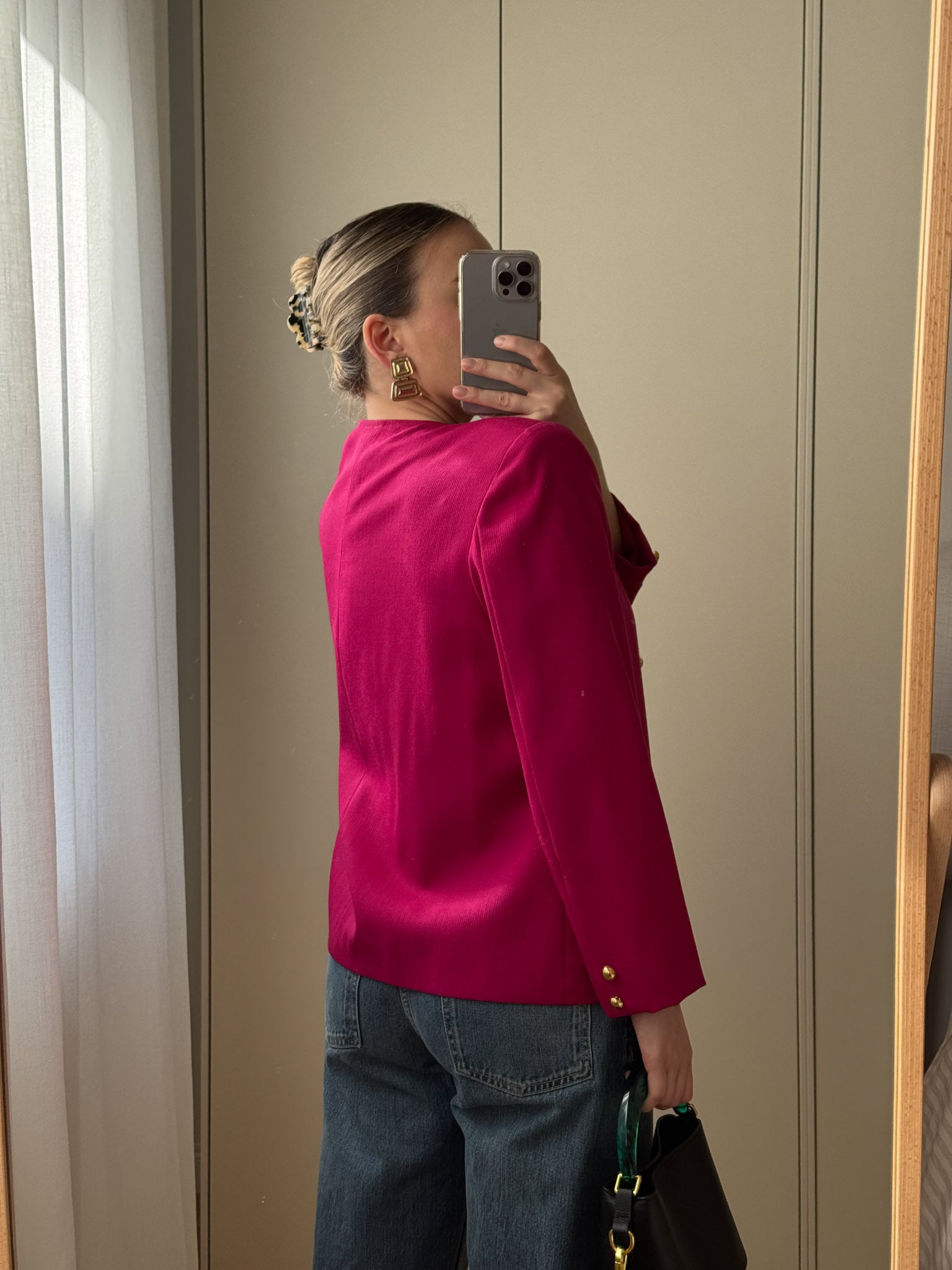 Pure wool cyclamen jacket