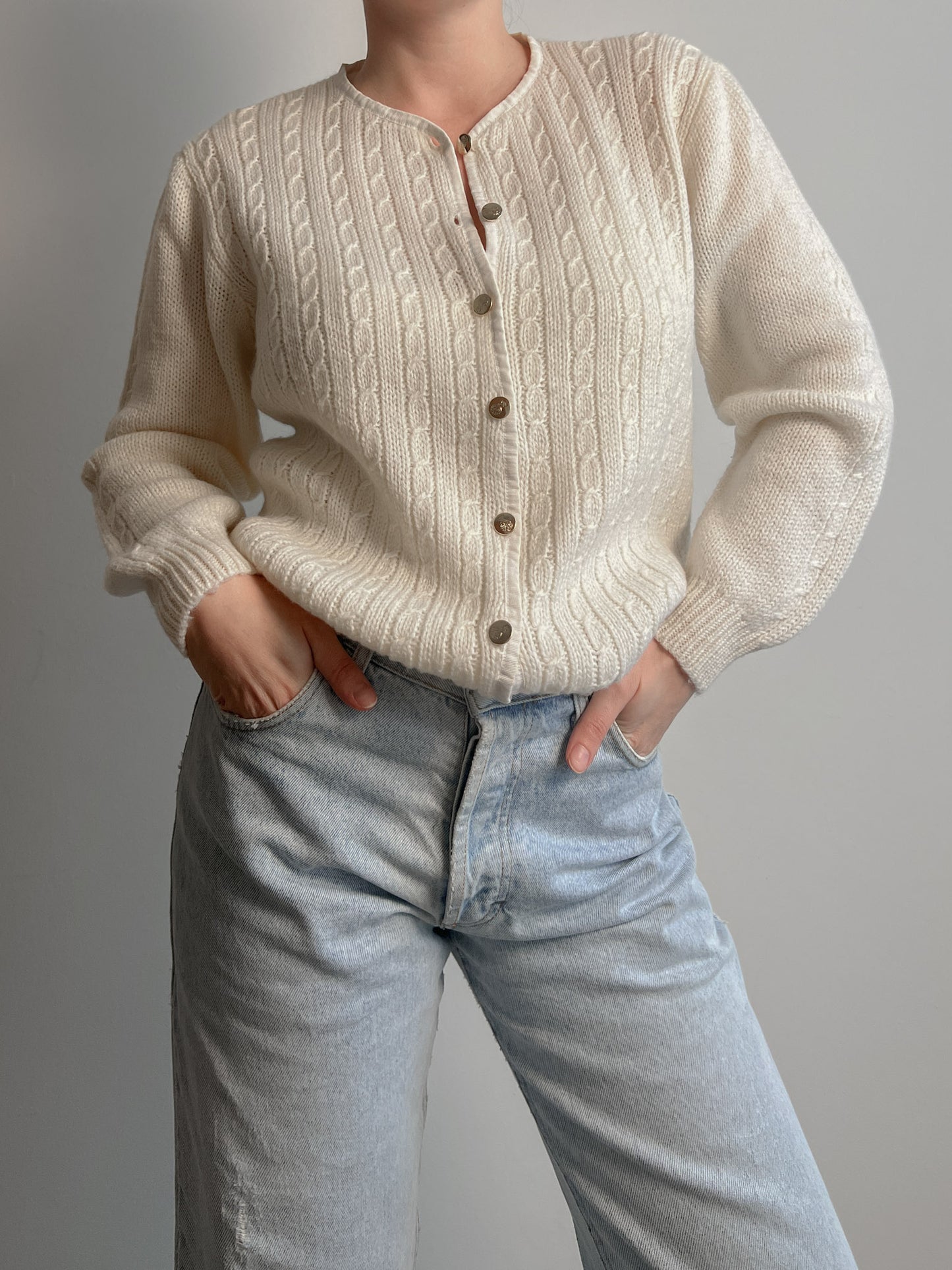 Pure wool ivory cardigan