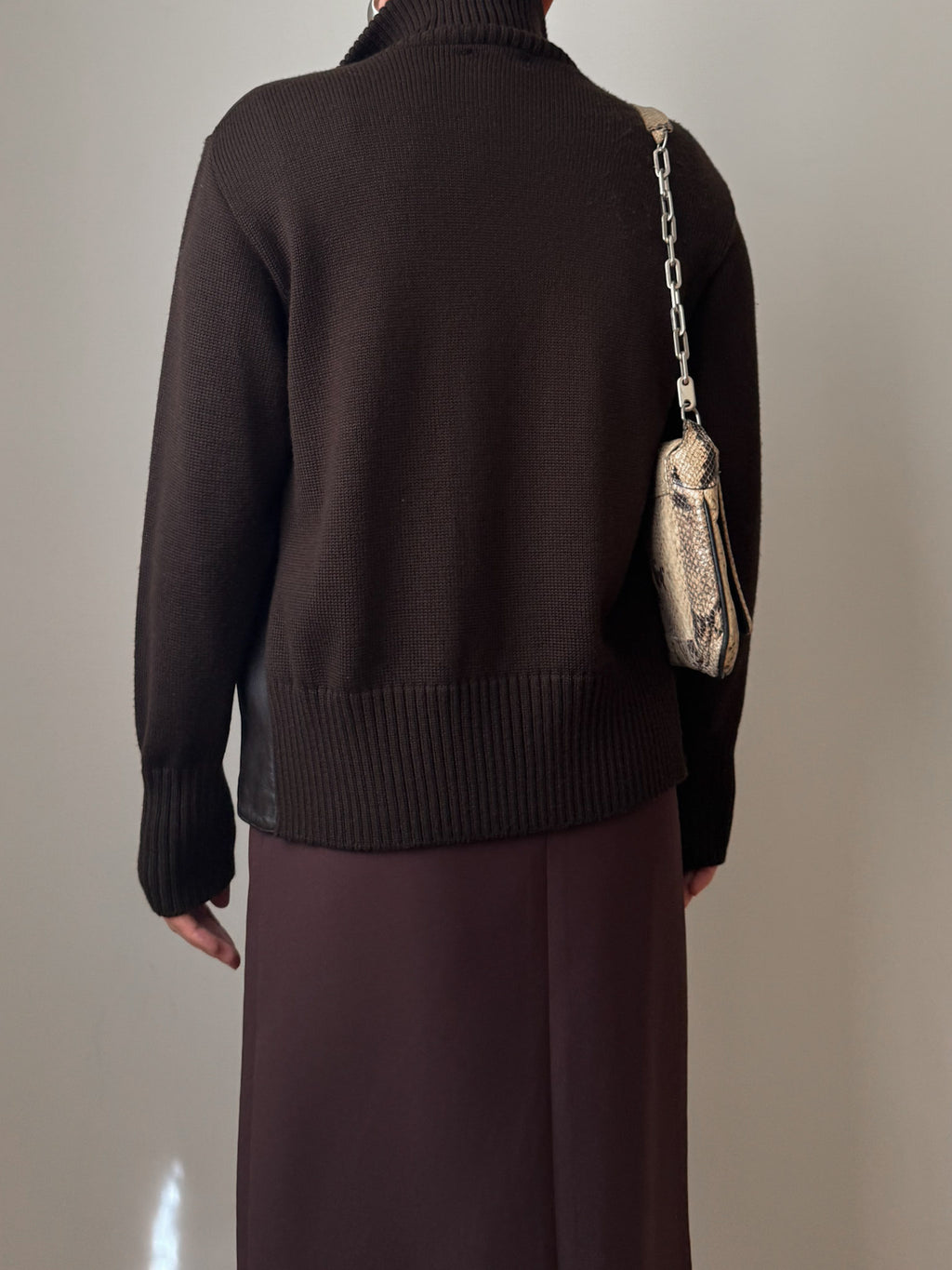 Leather and wool cafè jacket