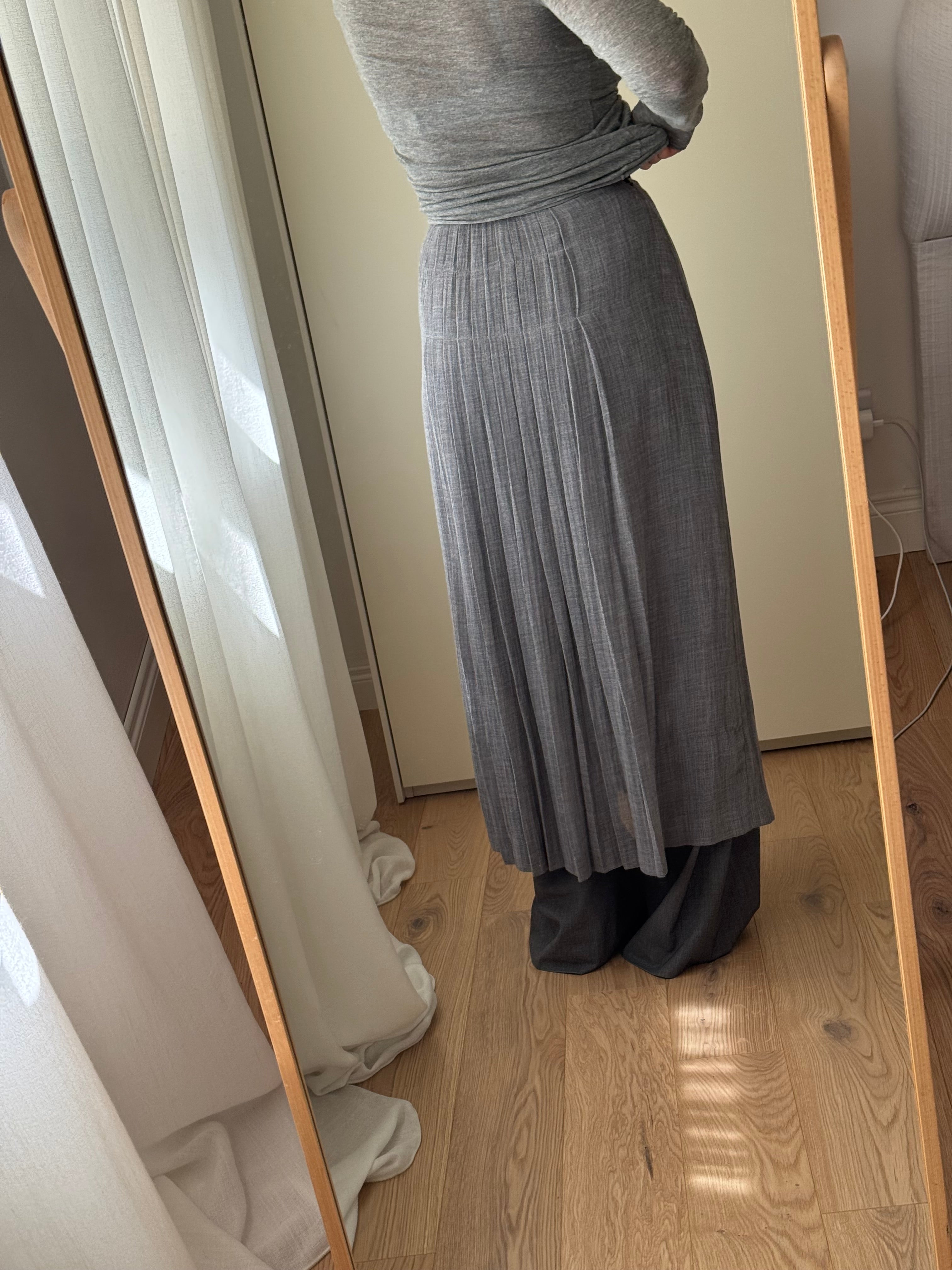 Cotton and linen grey skirt
