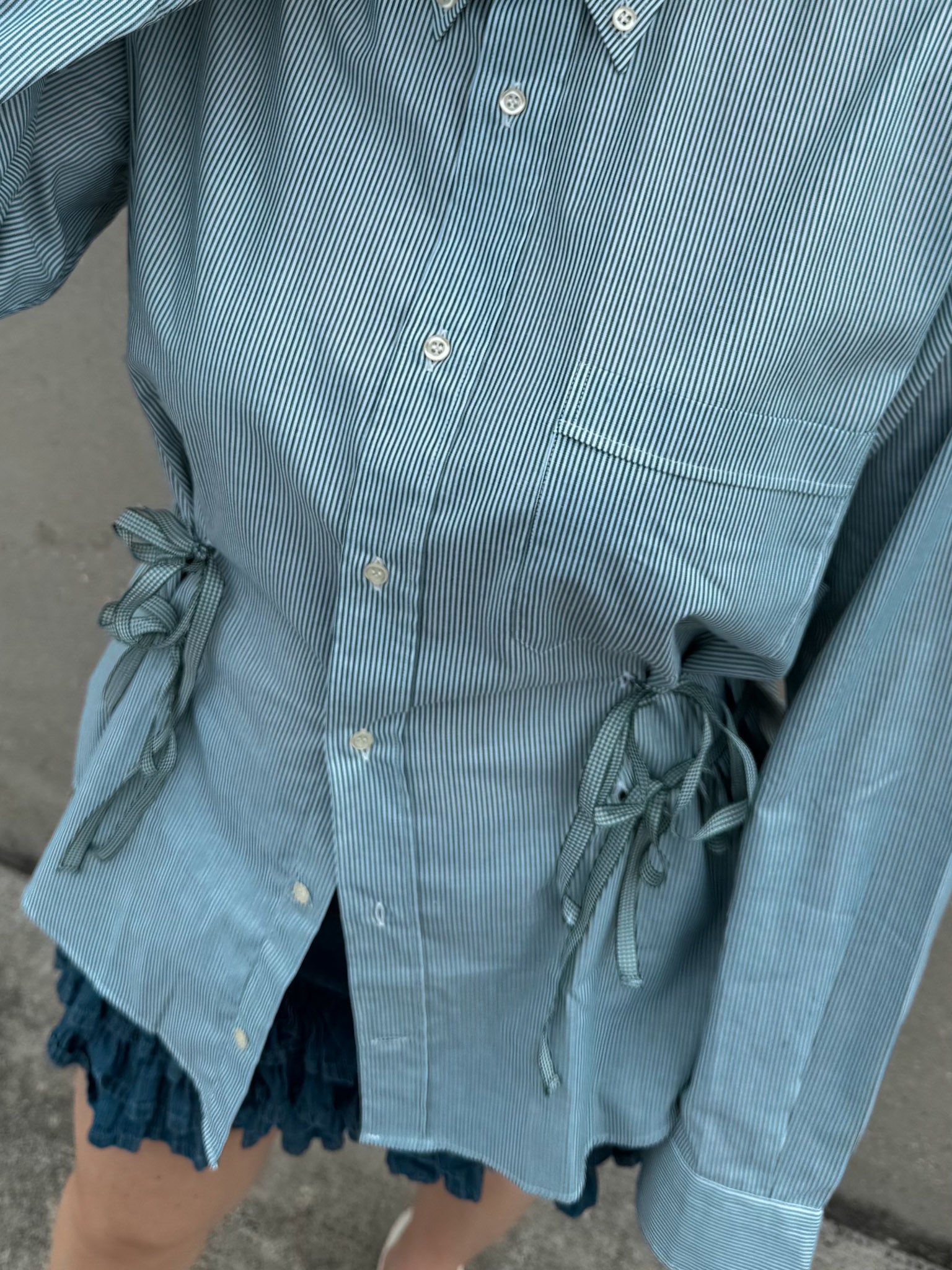 Isotta striped green cotton