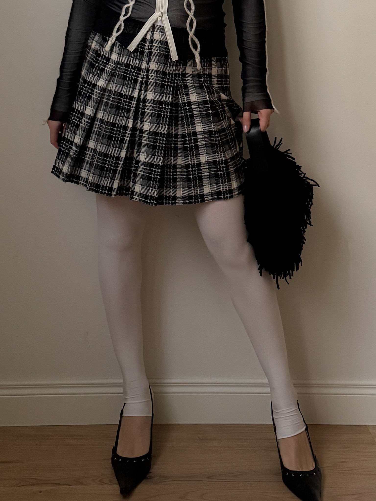 Pure wool tartan skirt