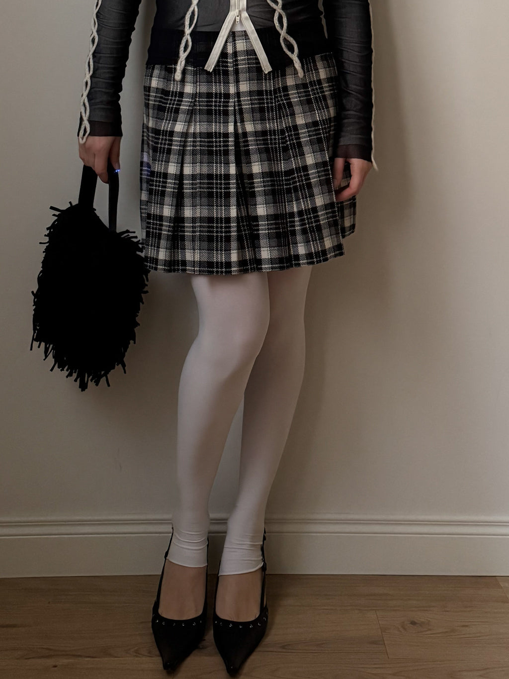 Pure wool tartan skirt