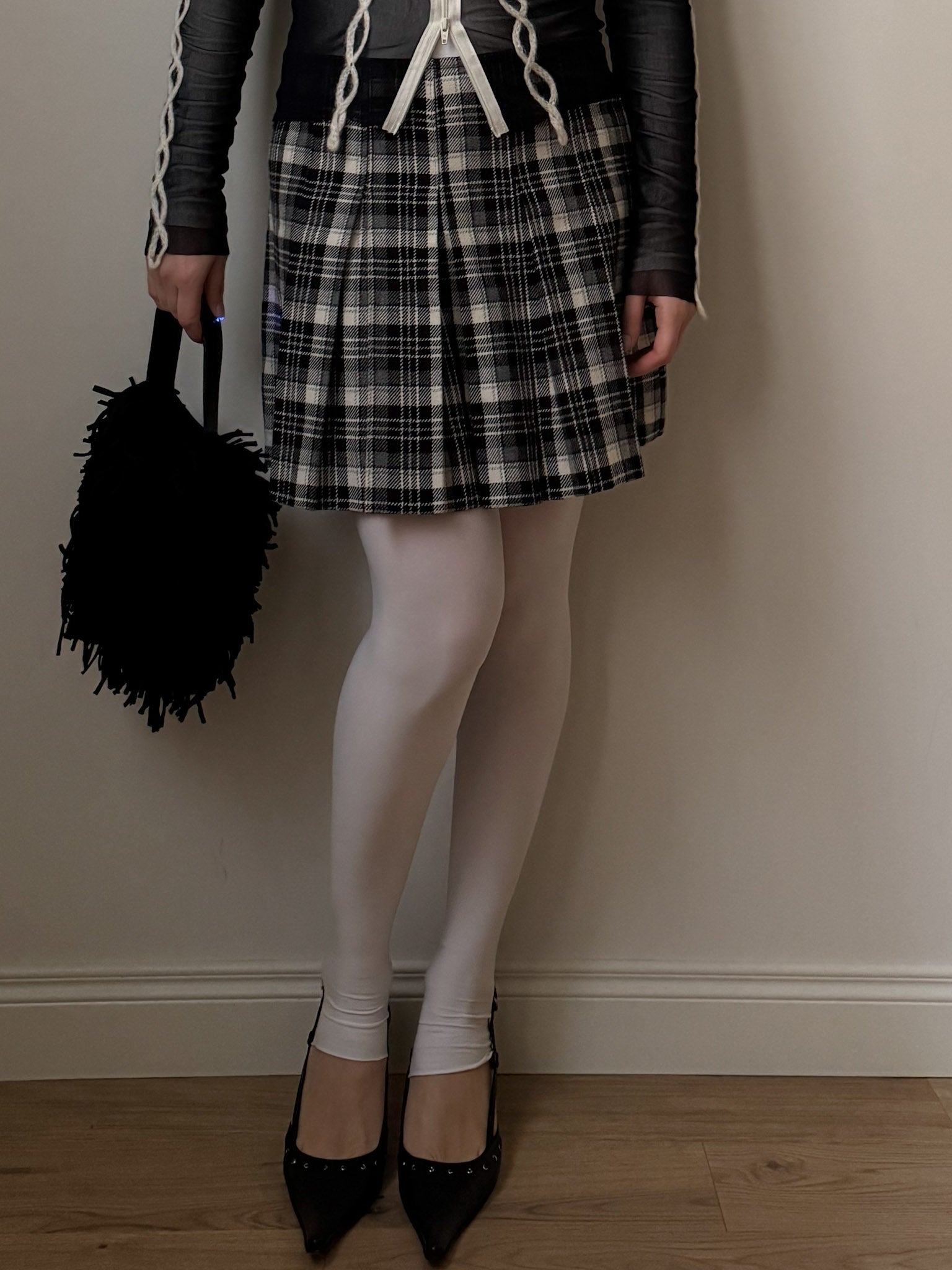 Pure wool tartan skirt