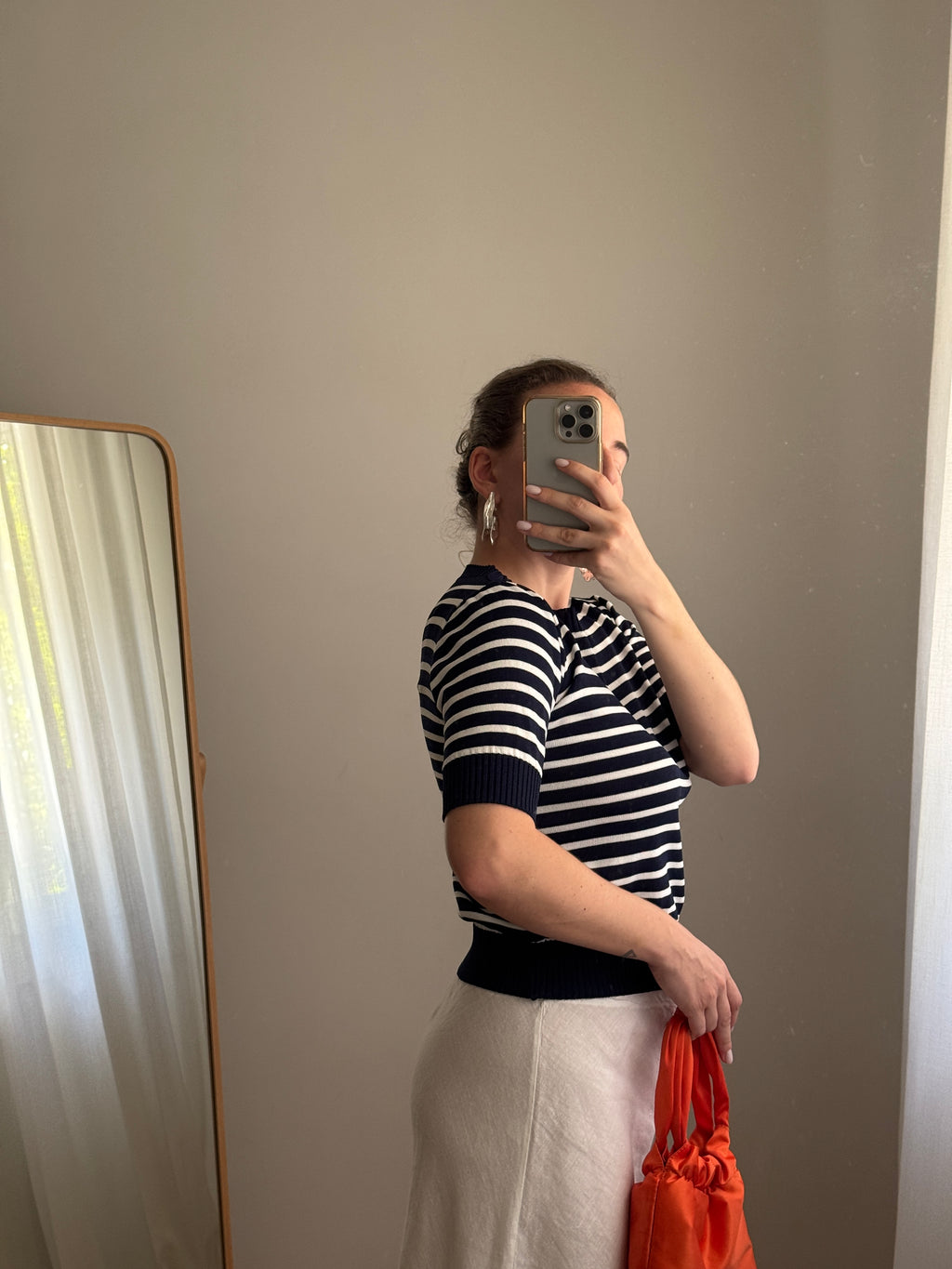 Maglia in filo di viscosa a righe