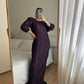 Pleated irregular purple dress