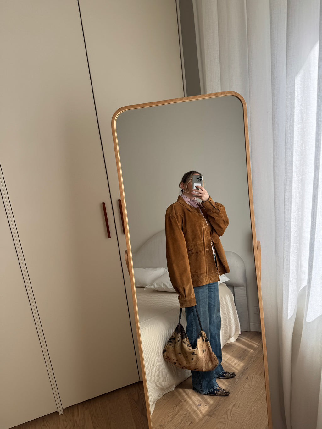 Real suede caramel jacket