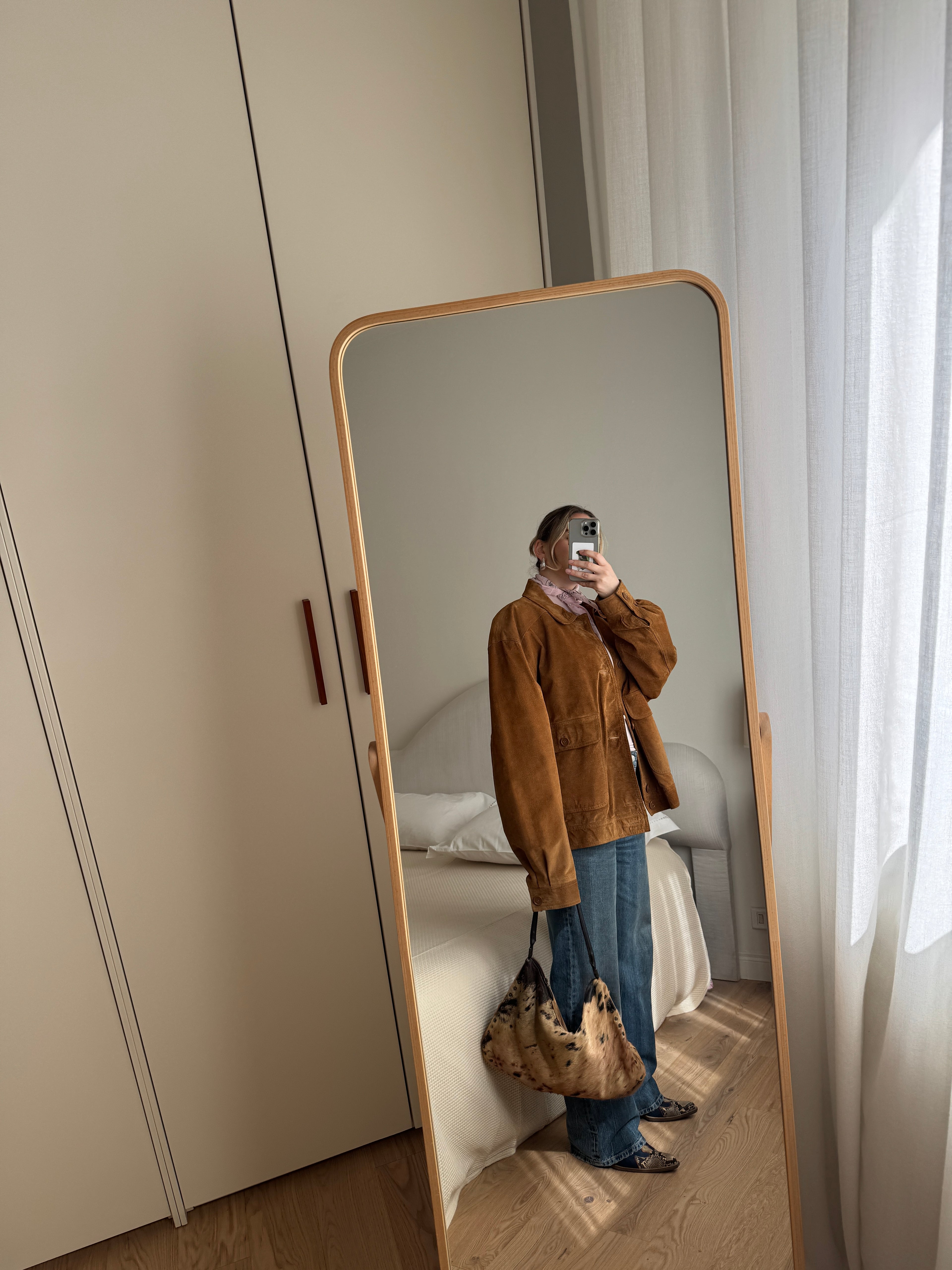 Real suede caramel jacket