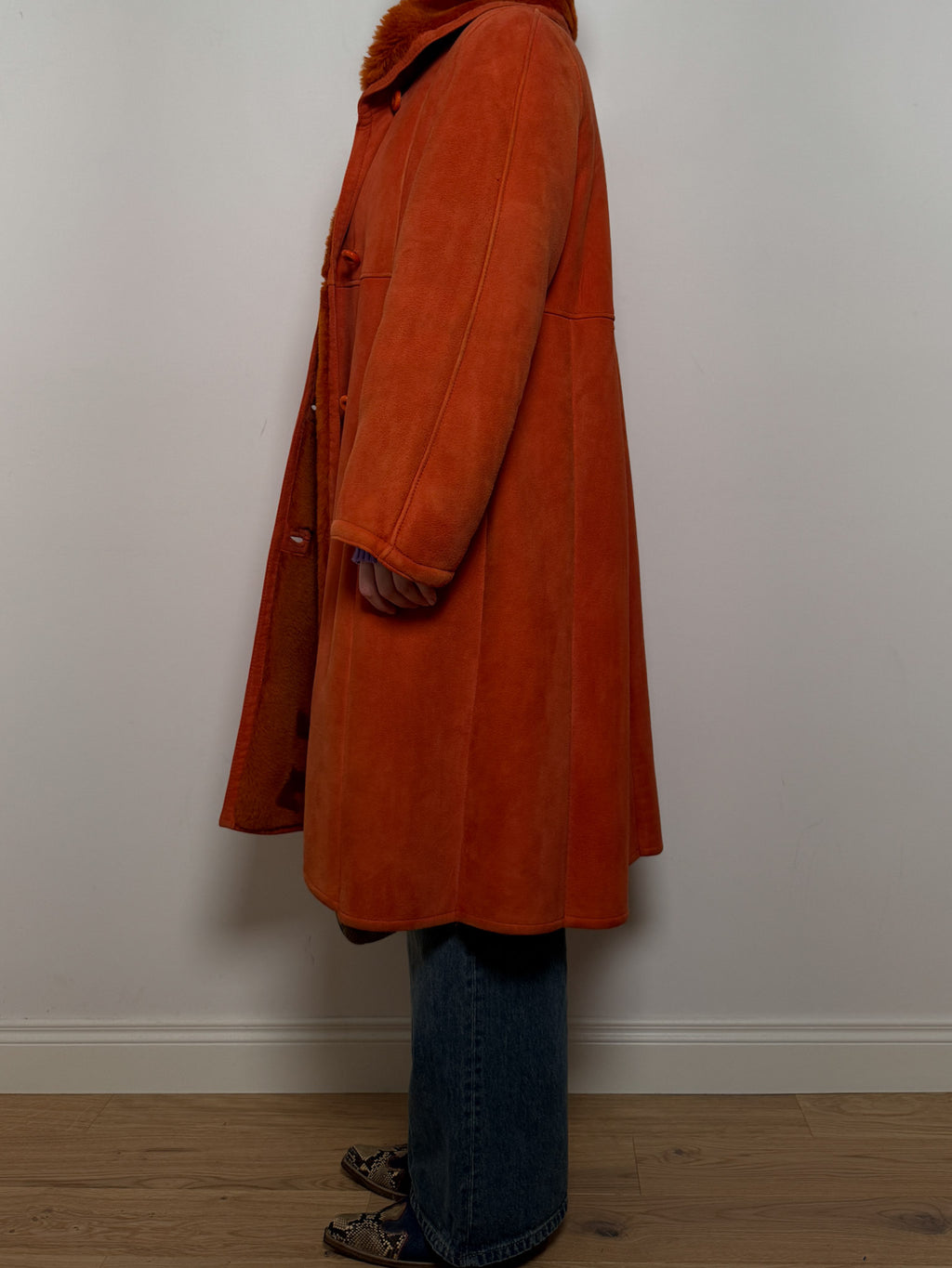 Original shearling orange coat