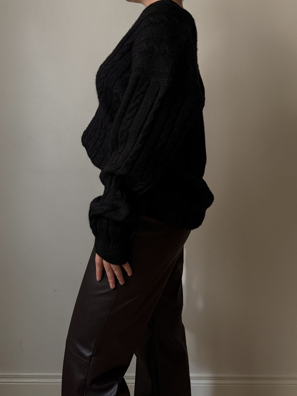 Pure wool anthracite cardigan